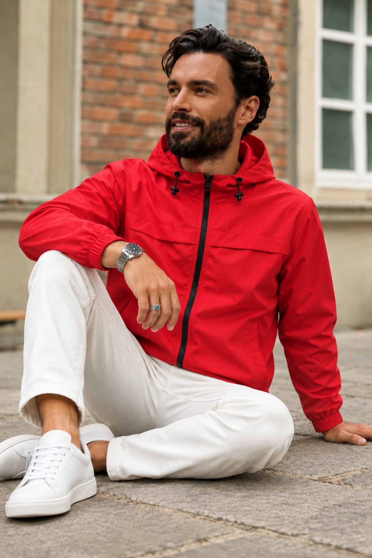 Erkek Kapüşonlu Fermuarlı Casual Mevsimlik Ceket 4