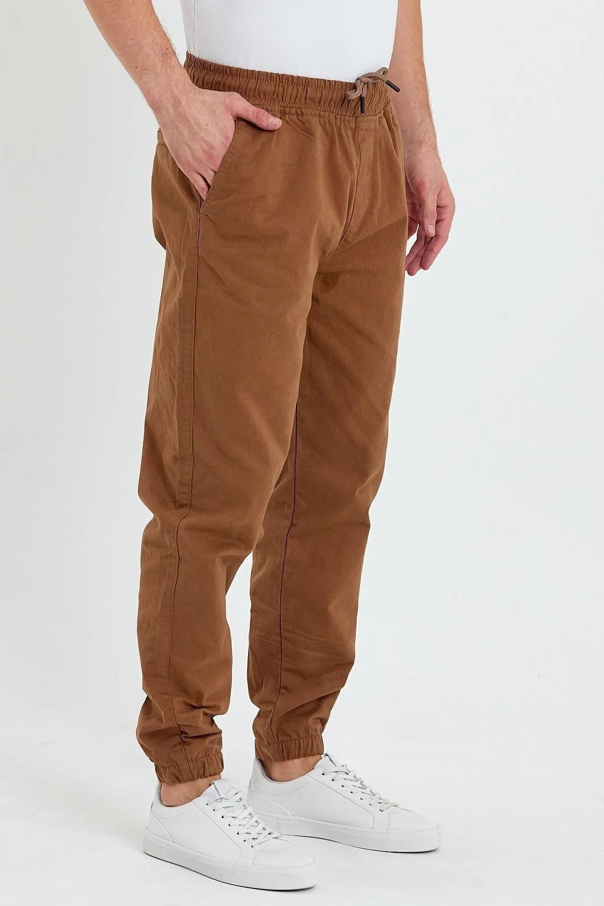 Erkek Paçası Lastikli Jogger Camel 3