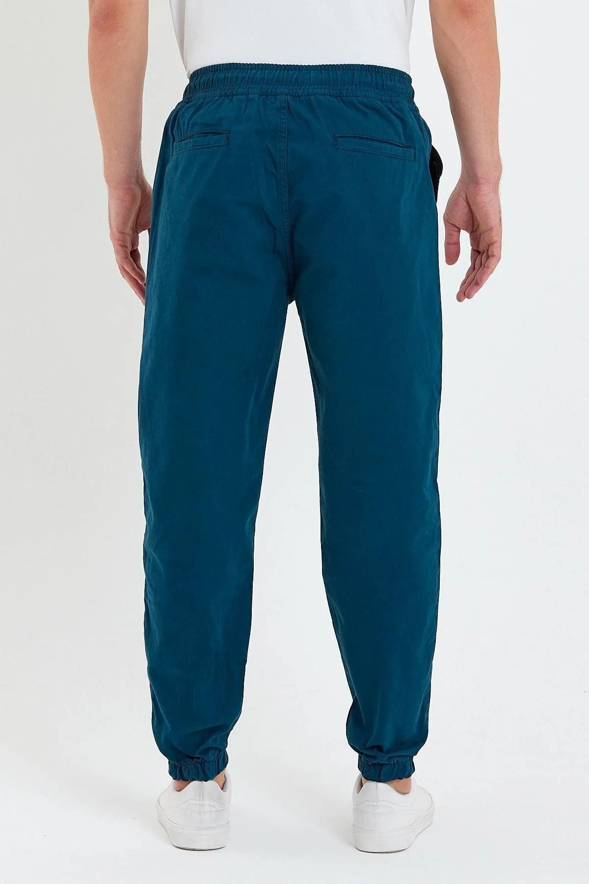 Erkek Paçası Lastikli Jogger Petrol 5