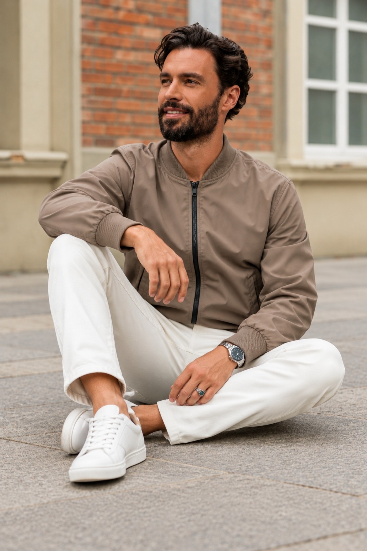 Erkek Mevsimlik Casual Camel Yağmurluk 3