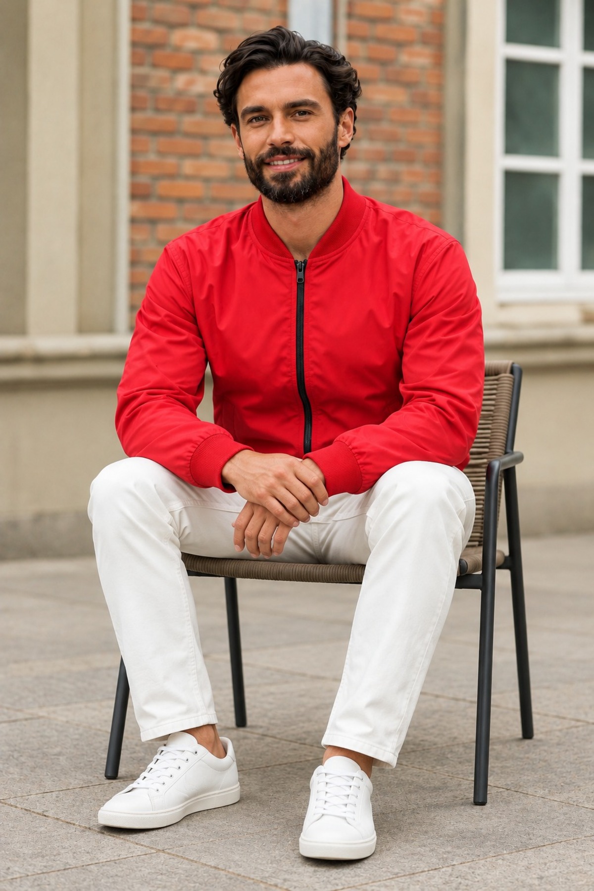 Erkek Mevsimlik Casual Kırmızı Yağmurluk 6