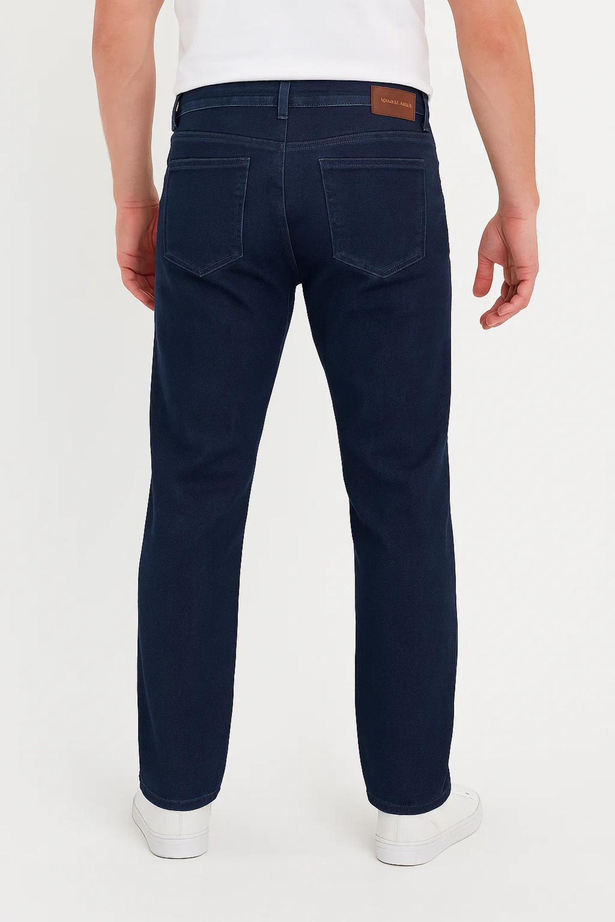 Erkek Bol Paça Basic Esnek Lacivert Kot Pantolon 6