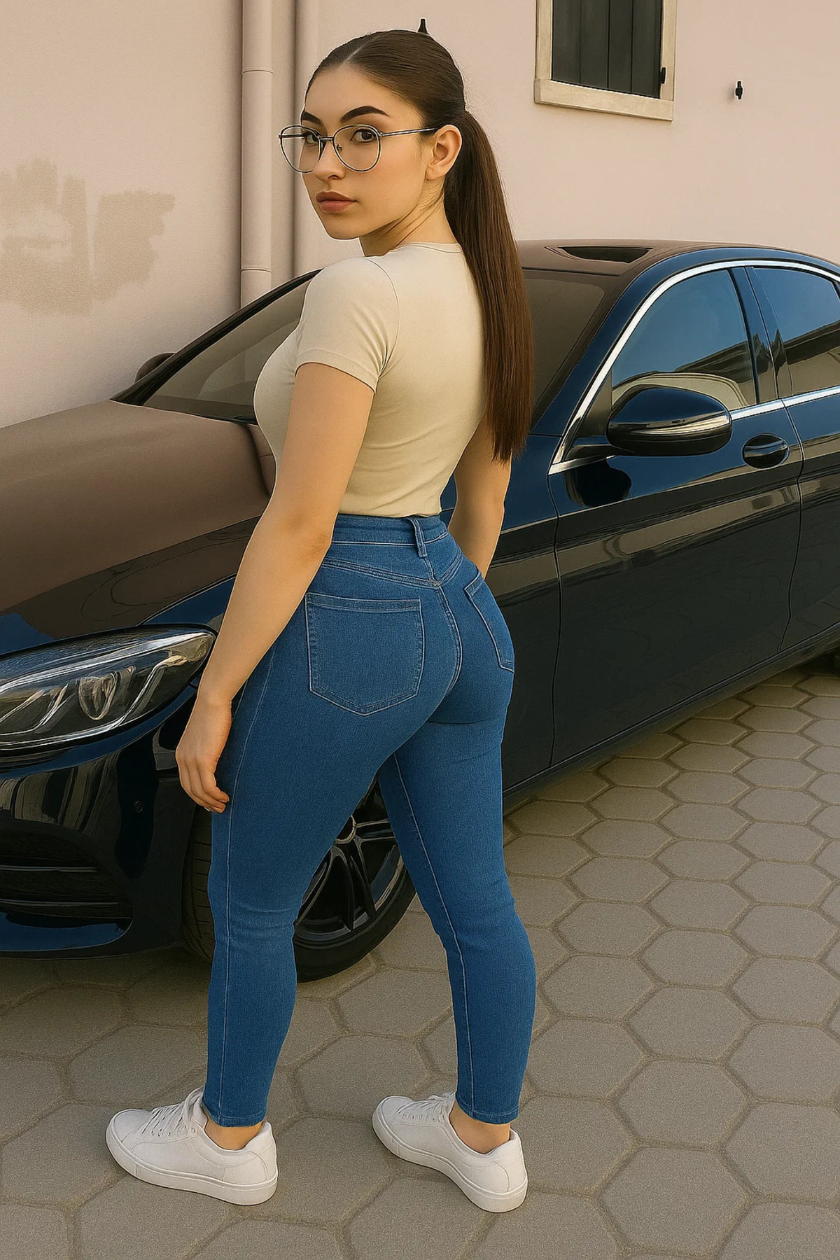 Kadın Mom Jean Dar Yüksek Bel Mavi Kot Pantolon 3