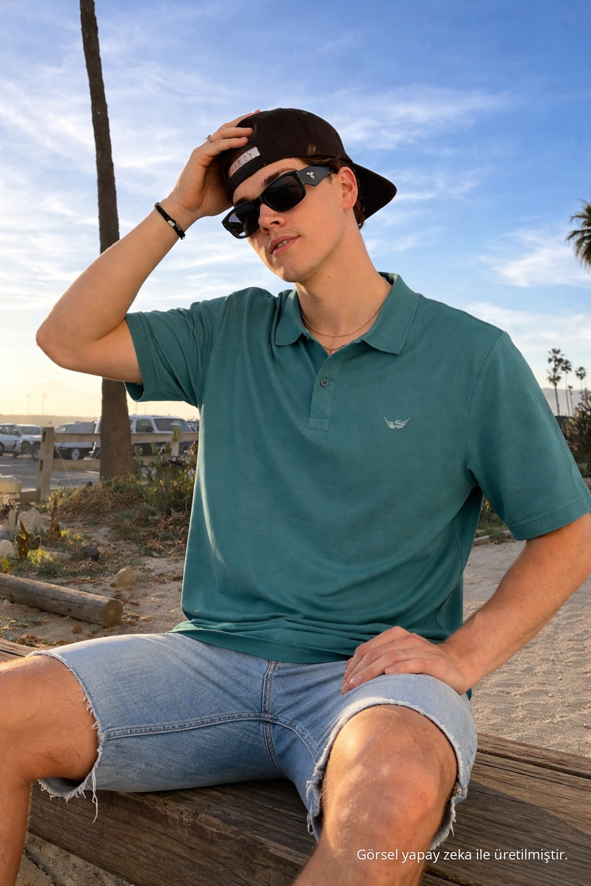 Erkek Pamuklu Trend Mint Polo Yaka T Shirt 5