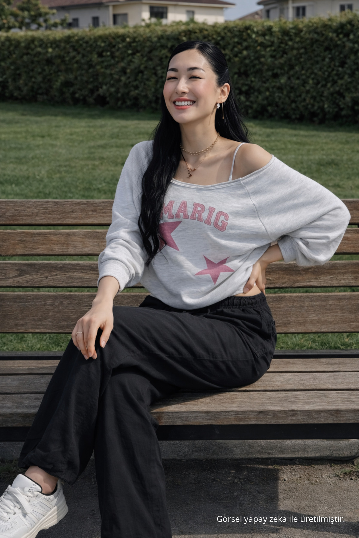 Kadın Beli Lastikli Bol Paça Siyah Keten Pantolon 5