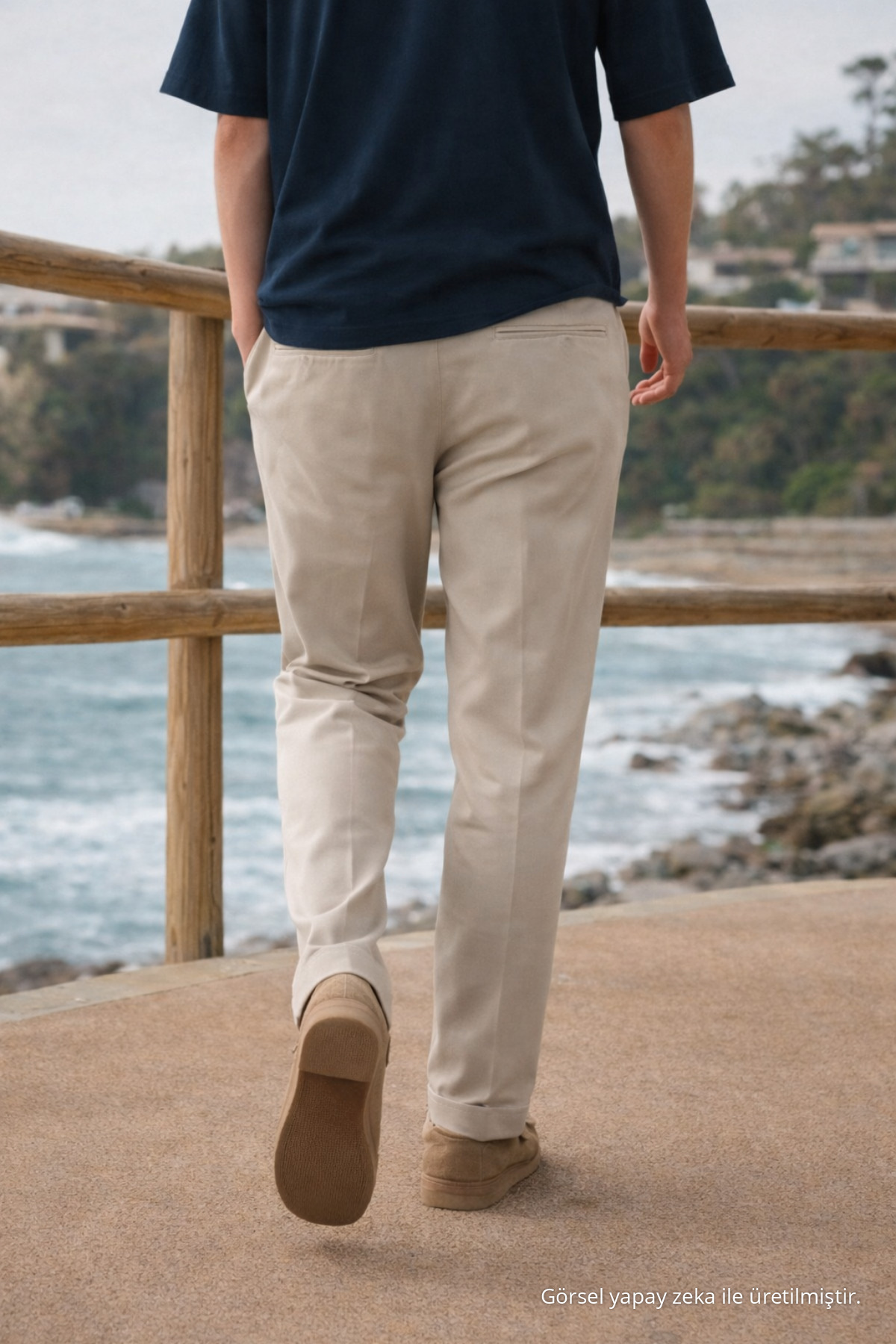 Erkek Trend Basic Bol Paça Taş Kumaş Pantolon 6