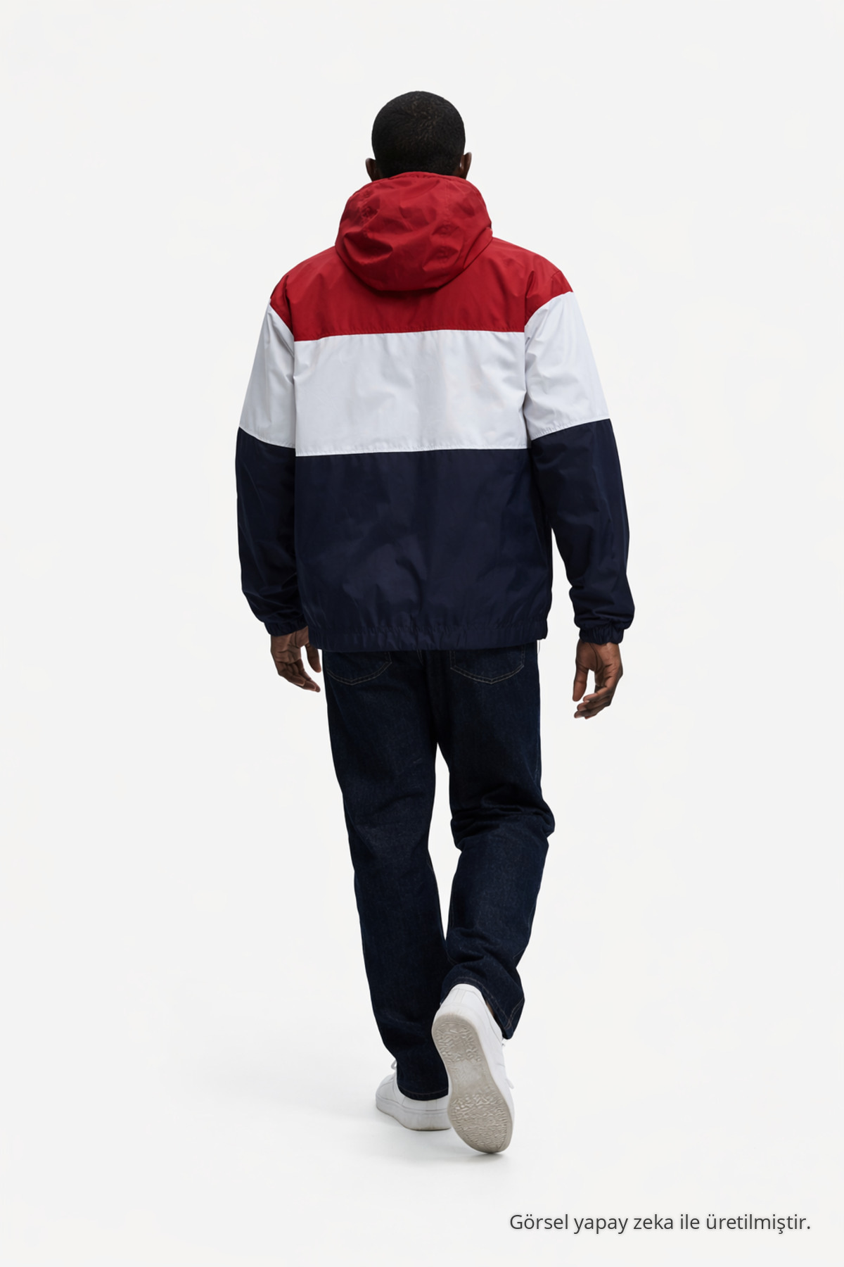Erkek Günlük Desenli Casual Astarlı Kırmızı Yağmurluk 6