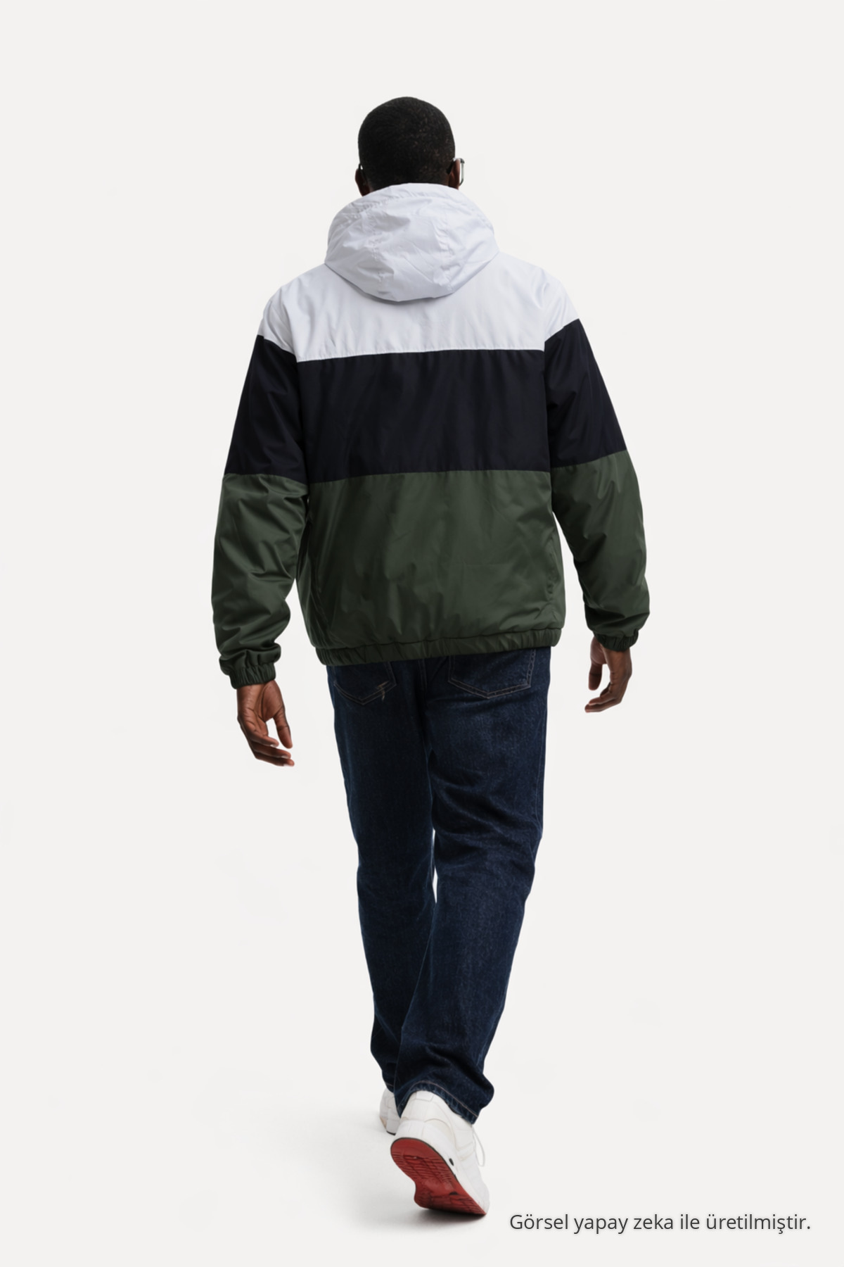 Erkek Günlük Desenli Casual Astarlı Siyah Yağmurluk 6