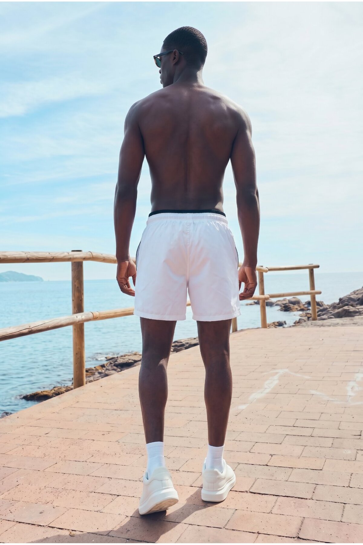 Erkek Fermuarlı Cepli Jogger Yazlık Açık Gri Deniz Şortu 6