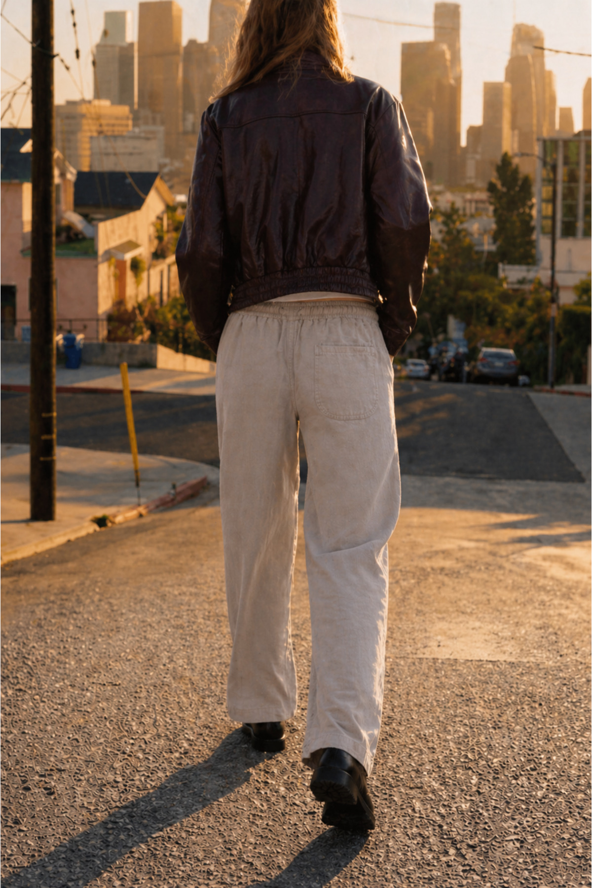 Kadın Yüksek Bel Bol Yazlık Gri Jogger Keten Pantolon 6
