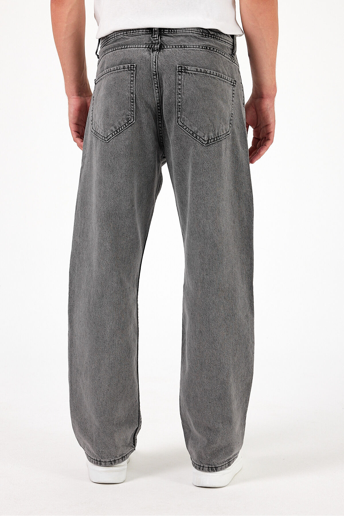Erkek Jeans Bol Paça Füme Baggy Kot Pantolon 3