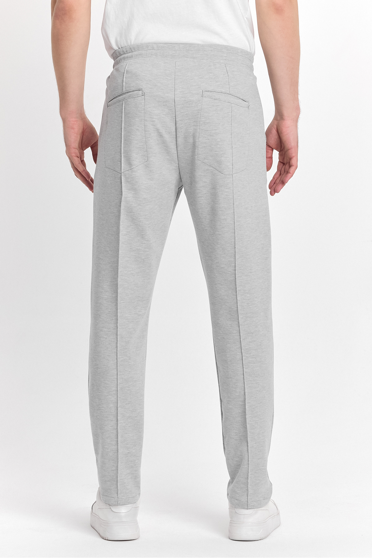 Erkek Beli Lastikli Esnek Bol Paça Gri Pantolon 3