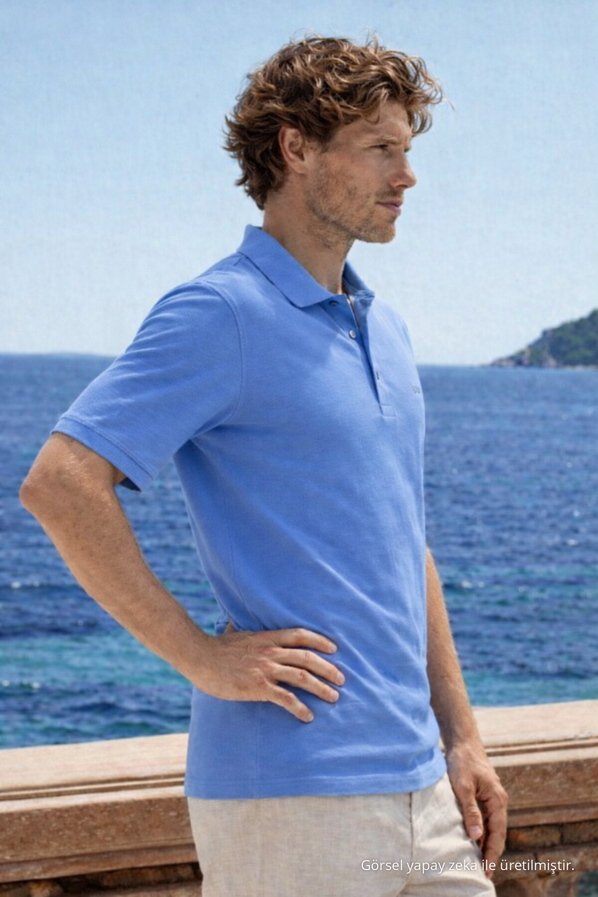 Erkek Premium Comfort Açık Polo Yaka T Shirt 4