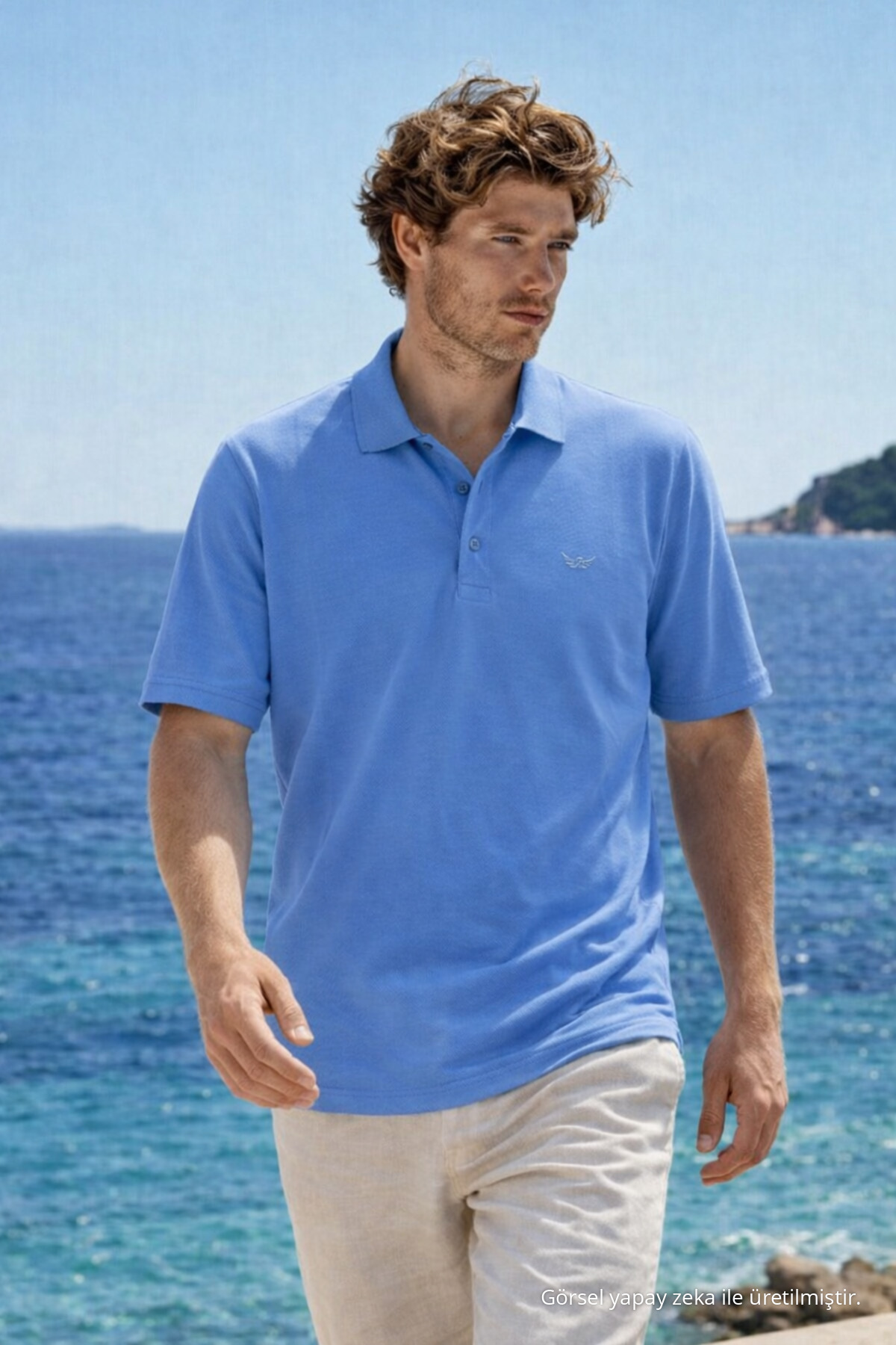 Erkek Premium Comfort Açık Polo Yaka T Shirt 3
