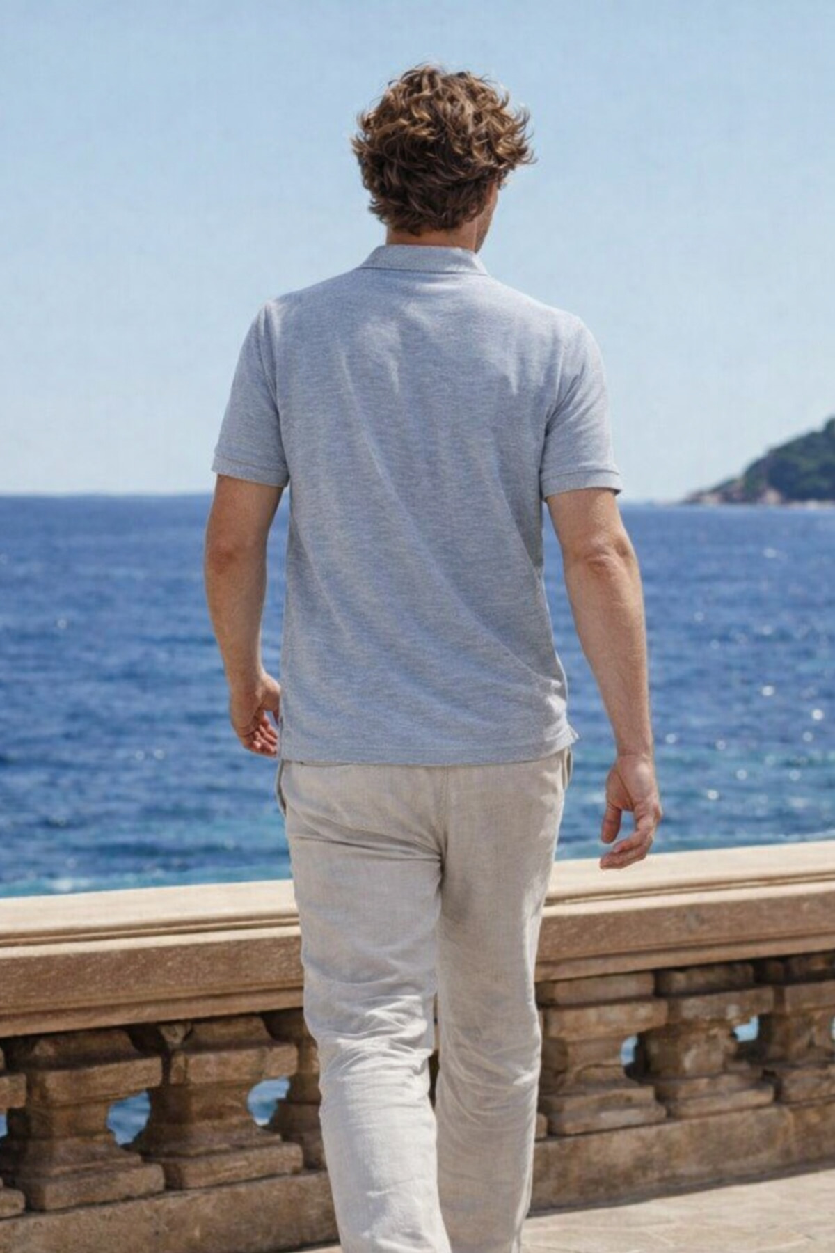 Erkek Premium Comfort M.Gri Polo Yaka T Shirt Grimelanj 6