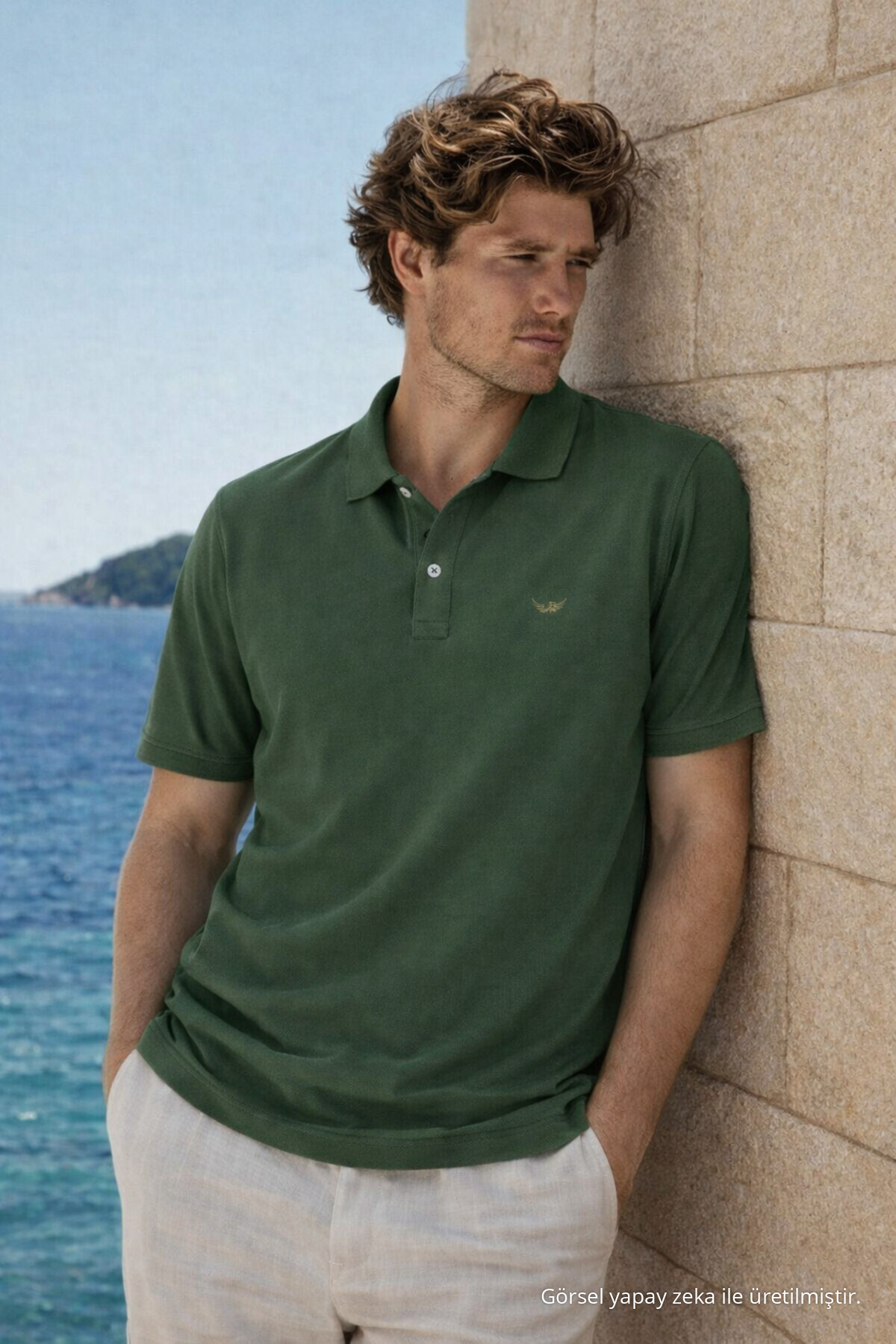 Erkek Premium Comfort Haki Polo Yaka T Shirt 5