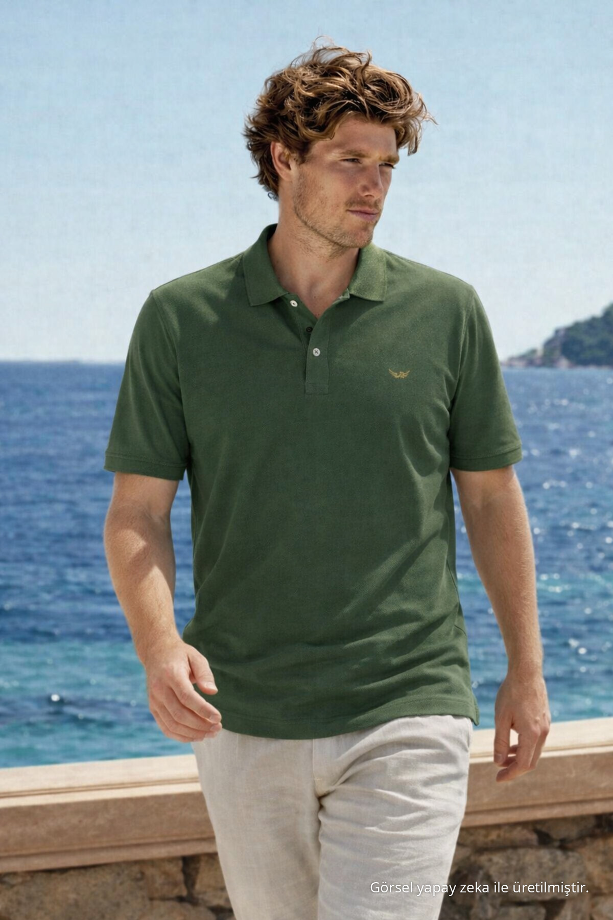 Erkek Premium Comfort Haki Polo Yaka T Shirt 3