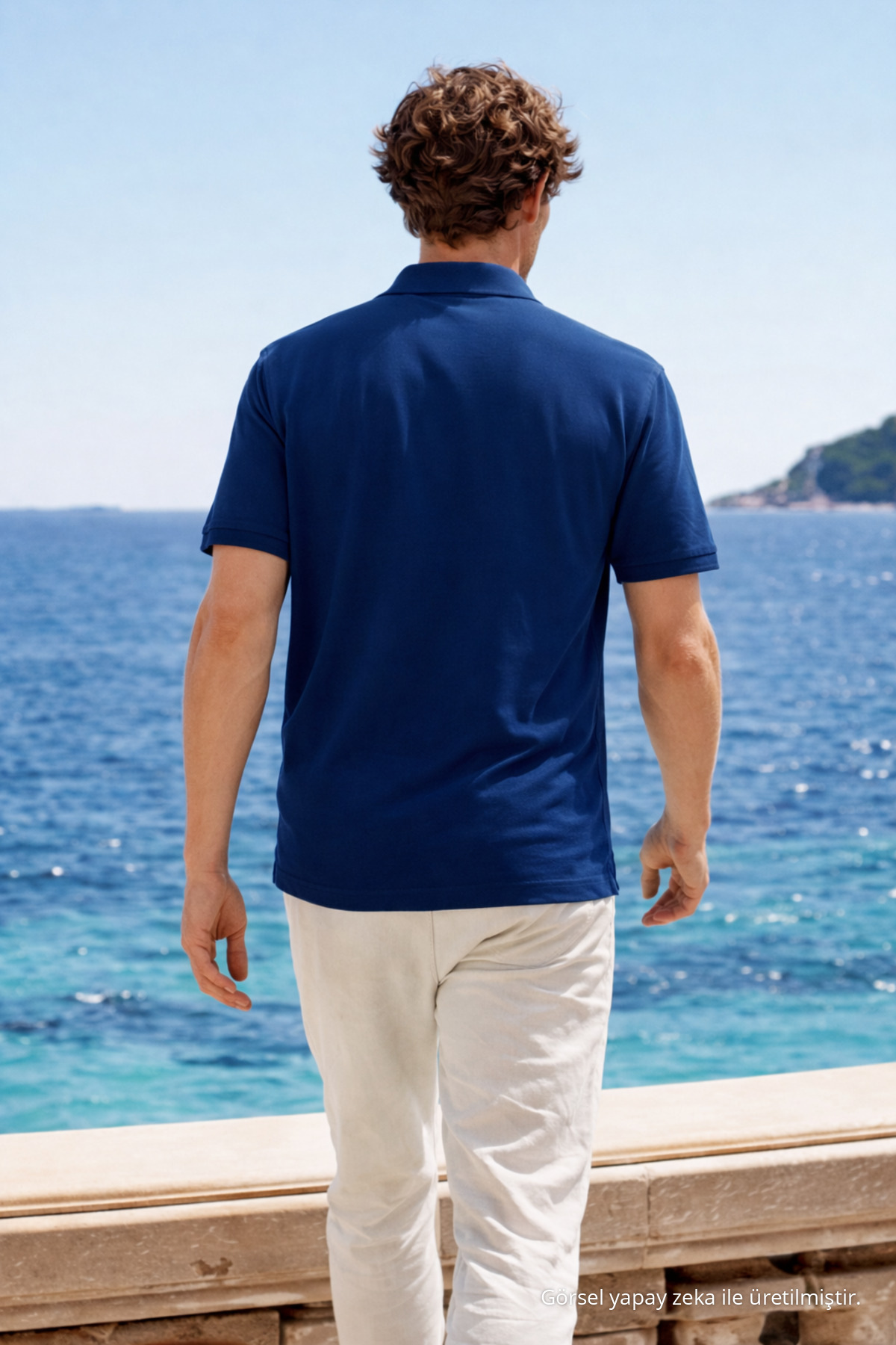 Erkek Premium Comfort Mavi Polo Yaka T Shirt 6