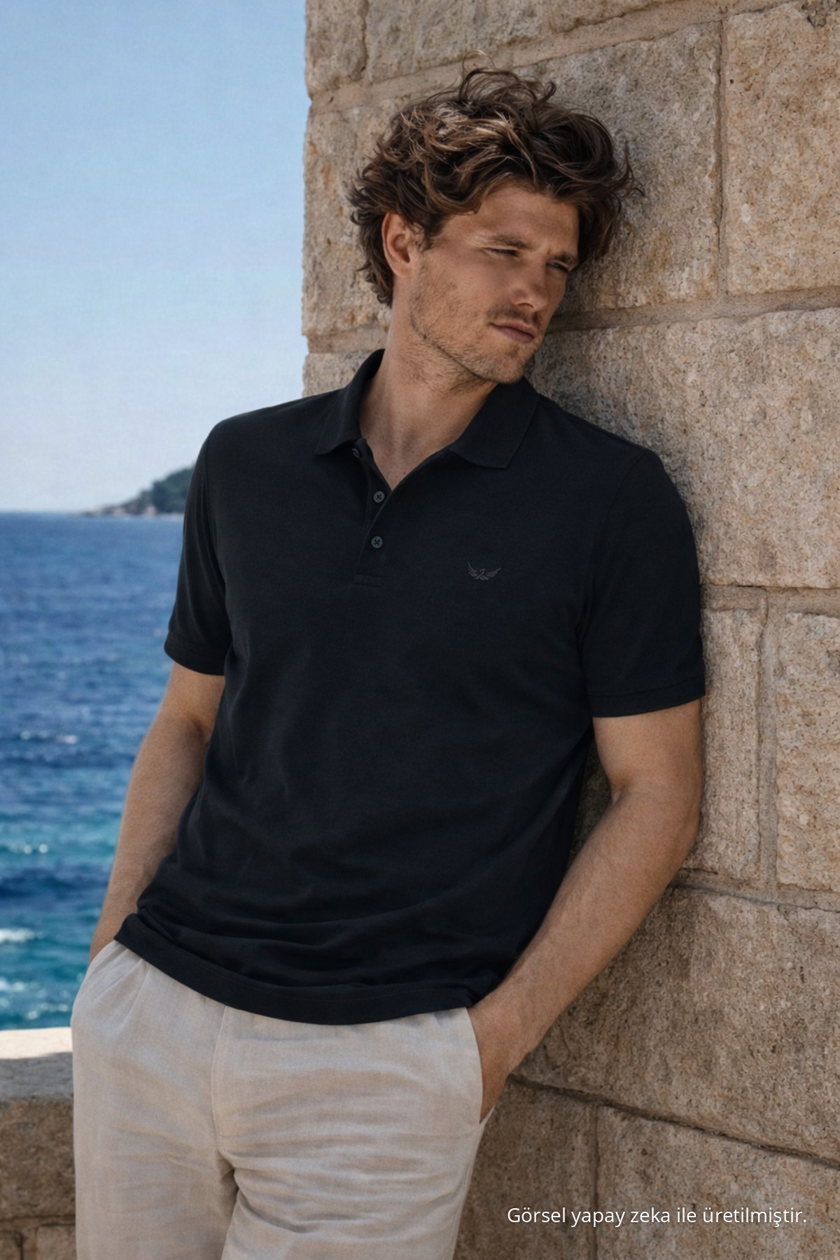 Erkek Premium Comfort Siyah Polo Yaka T Shirt 5