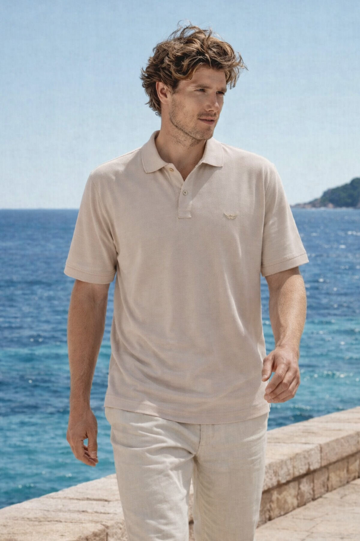 Erkek Premium Comfort Gri Polo Yaka T Shirt 3