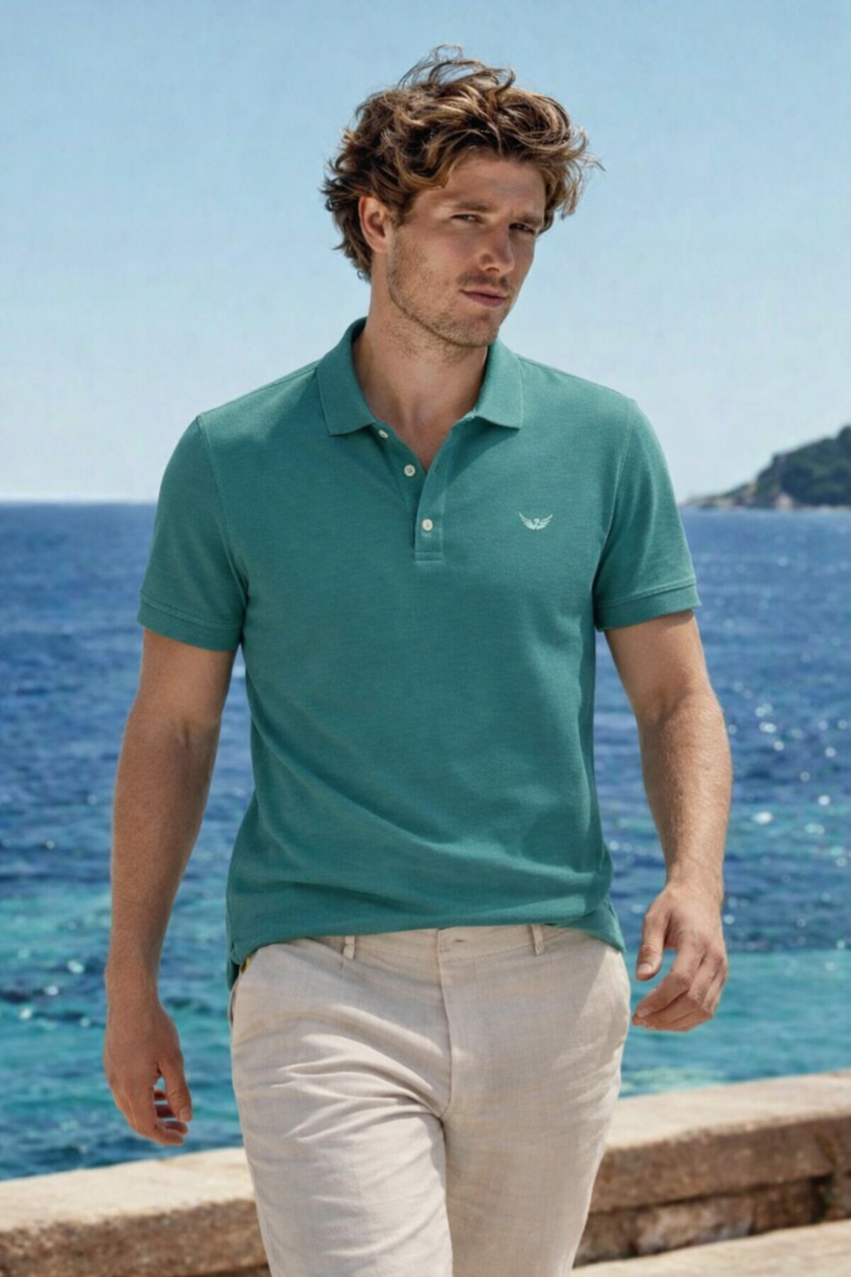 Erkek Premium Comfort Haki Polo Yaka T Shirt 3
