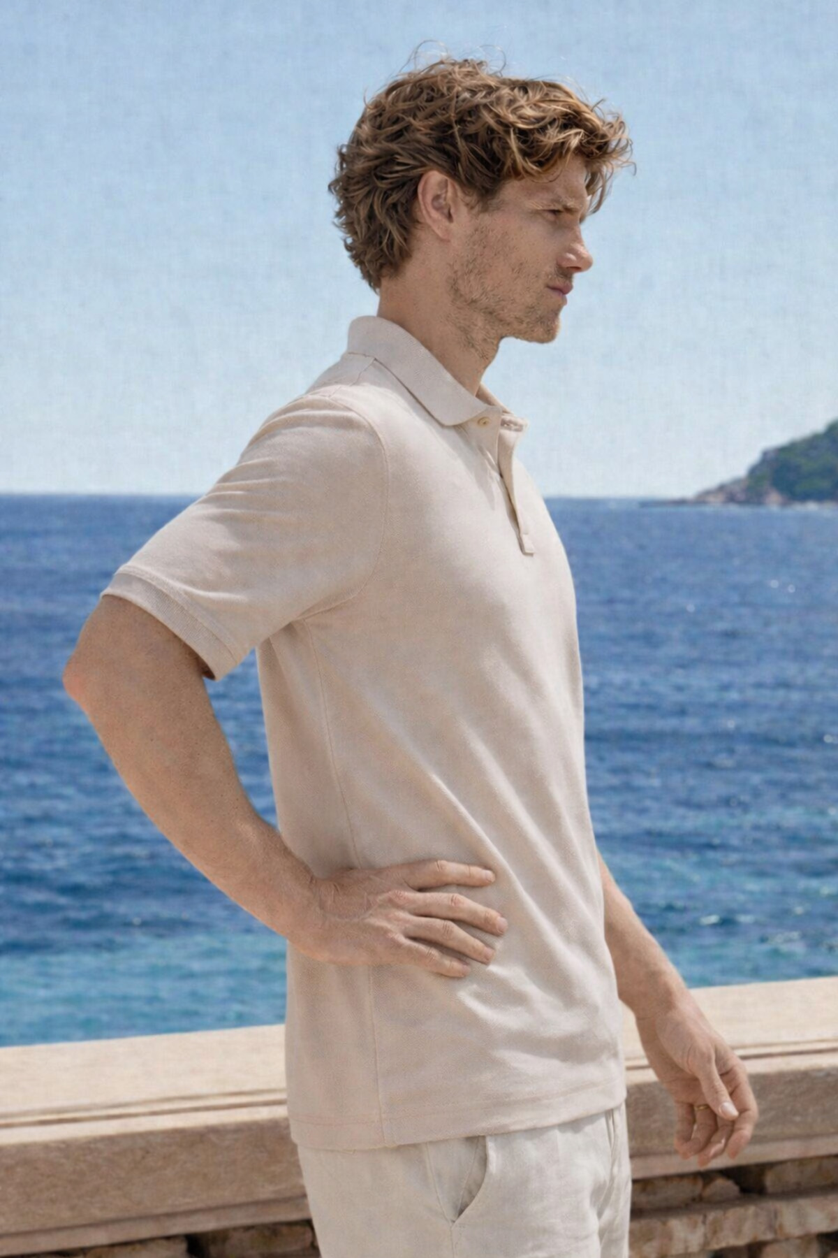 Erkek Premium Comfort Gri Polo Yaka T Shirt 4