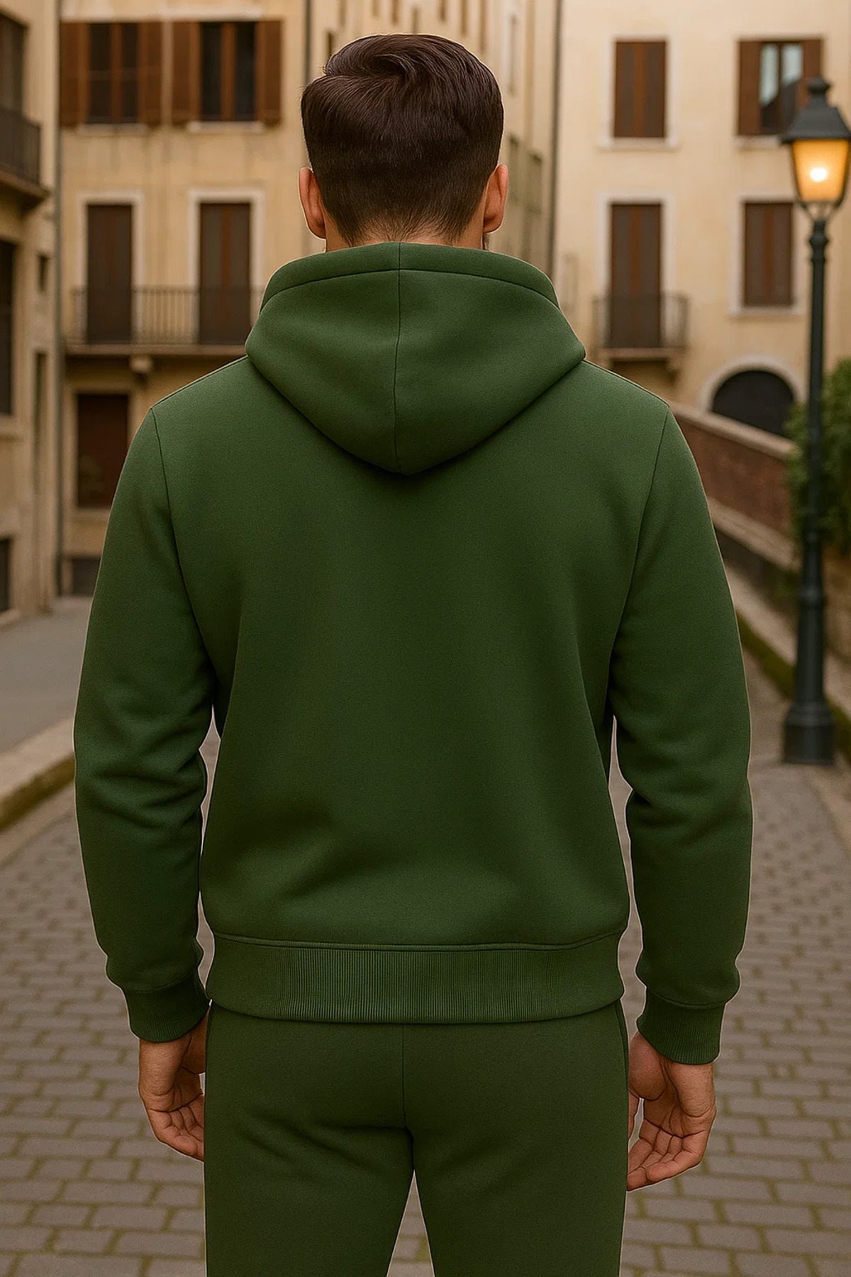 Erkek Kışlık Kapsonlu Haki Fermuarlı Oversize Sweat 5