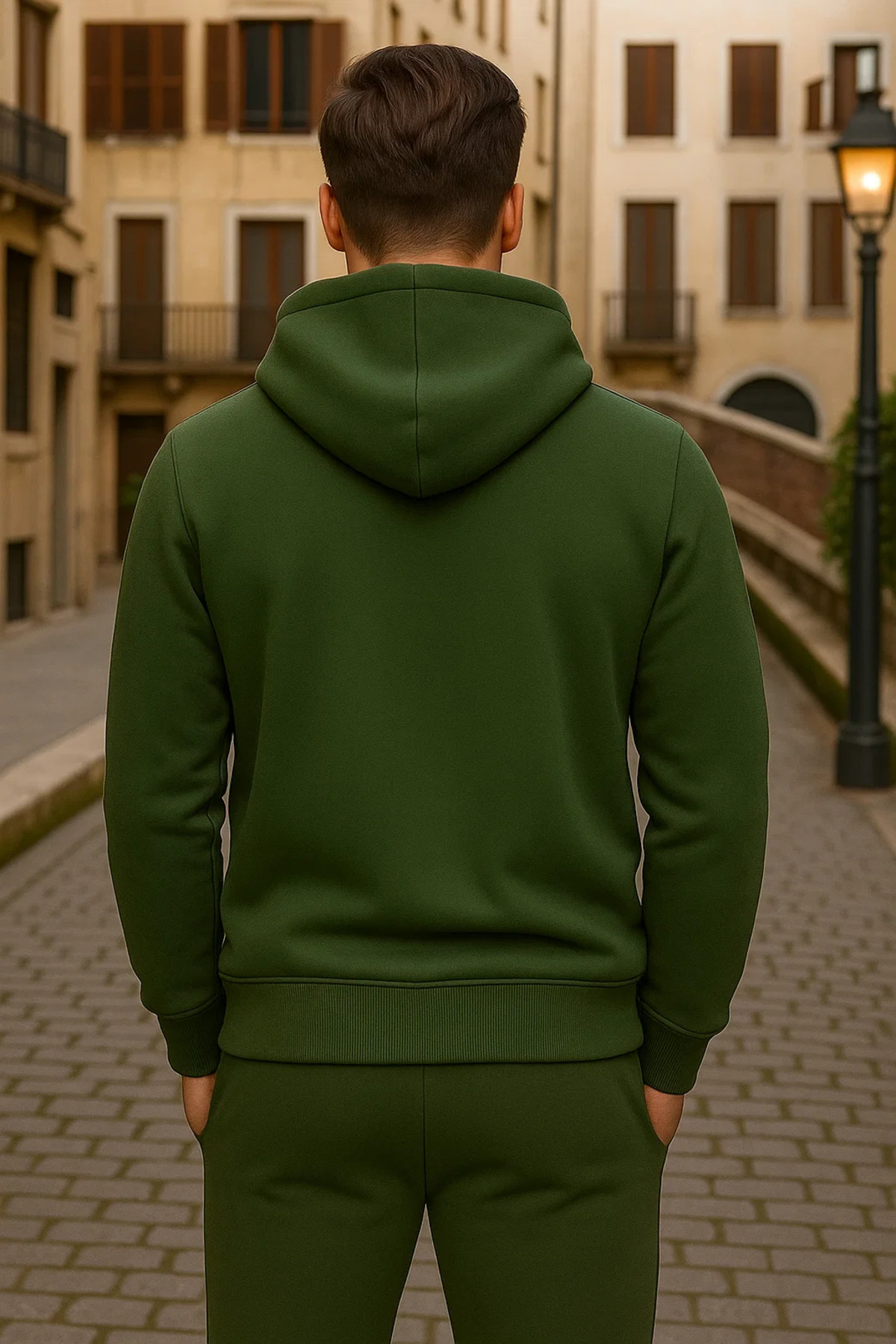 Erkek Kışlık Kapsonlu Haki Fermuarlı Oversize Sweat 6