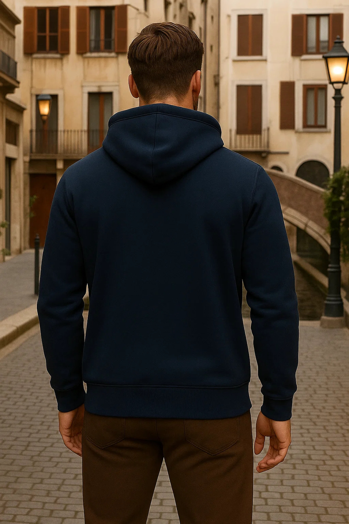 Erkek Kışlık Kapsonlu Lacivert Fermuarlı Oversize Sweat 6