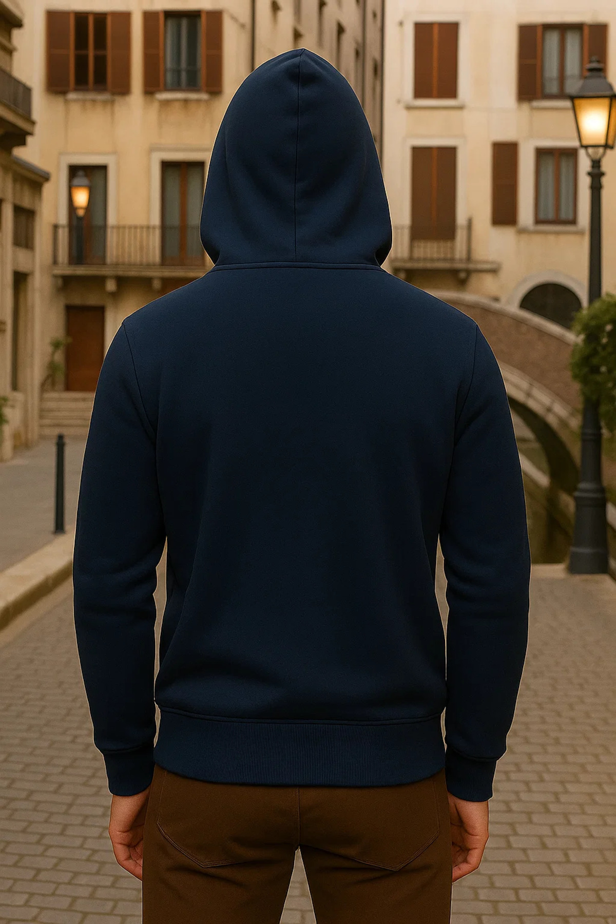 Erkek Kışlık Kapsonlu Lacivert Fermuarlı Oversize Sweat 5