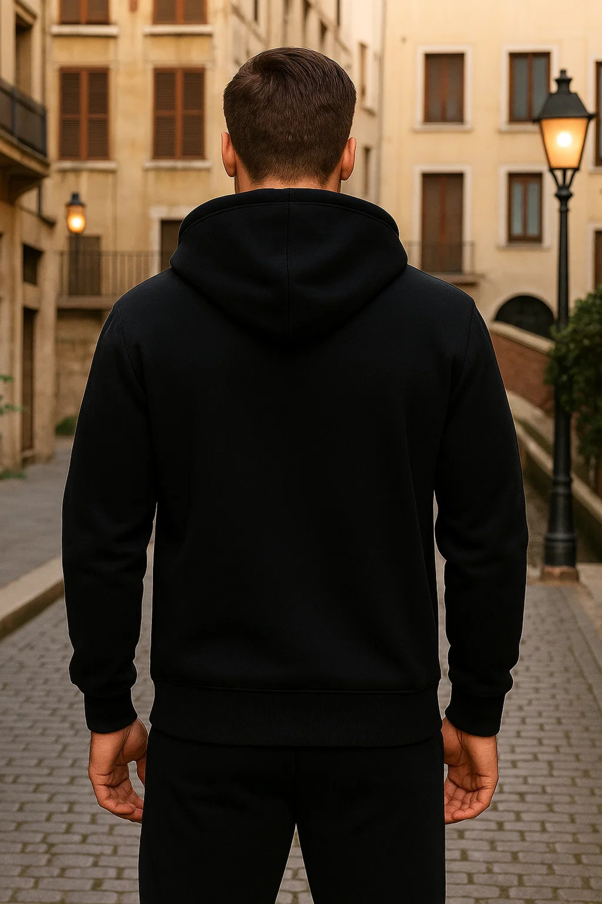 Erkek Kışlık Kapsonlu Siyah Fermuarlı Oversize Sweat 6