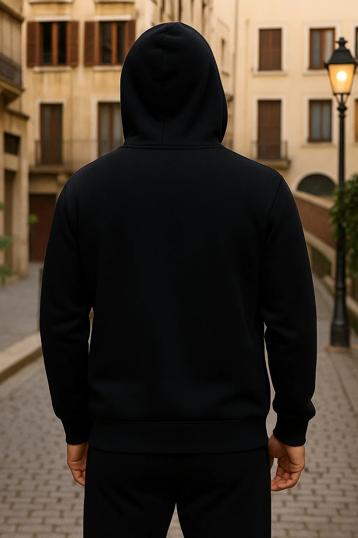 Erkek Kışlık Kapsonlu Siyah Fermuarlı Oversize Sweat 5