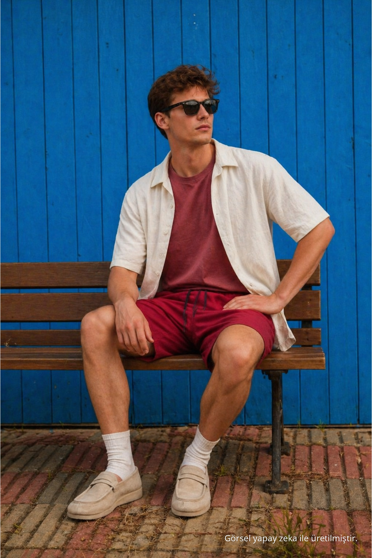 Erkek Günlük Regular Fit Cepli Basic Kırmızı Şort 5