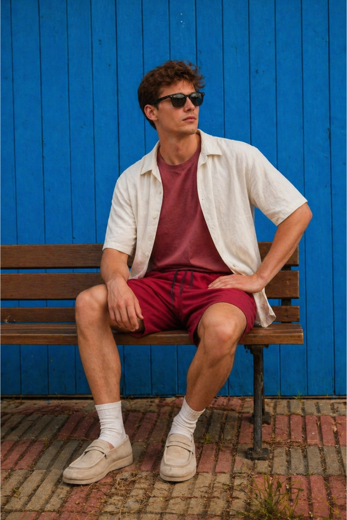 Erkek Günlük Regular Fit Cepli Basic İndigo Şort 5