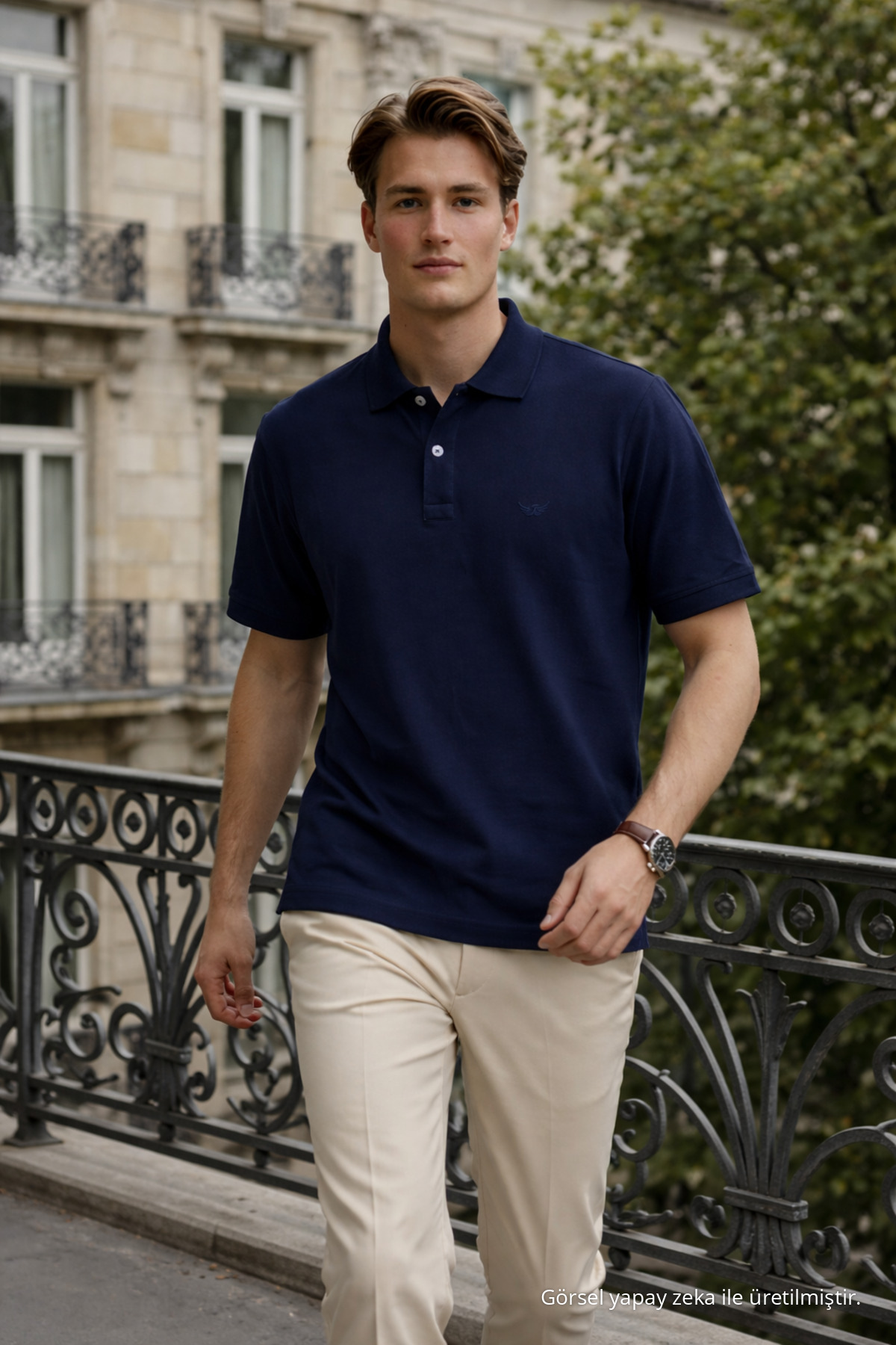 Erkek Elite Comfort Lacivert Polo Yaka Tişört 3