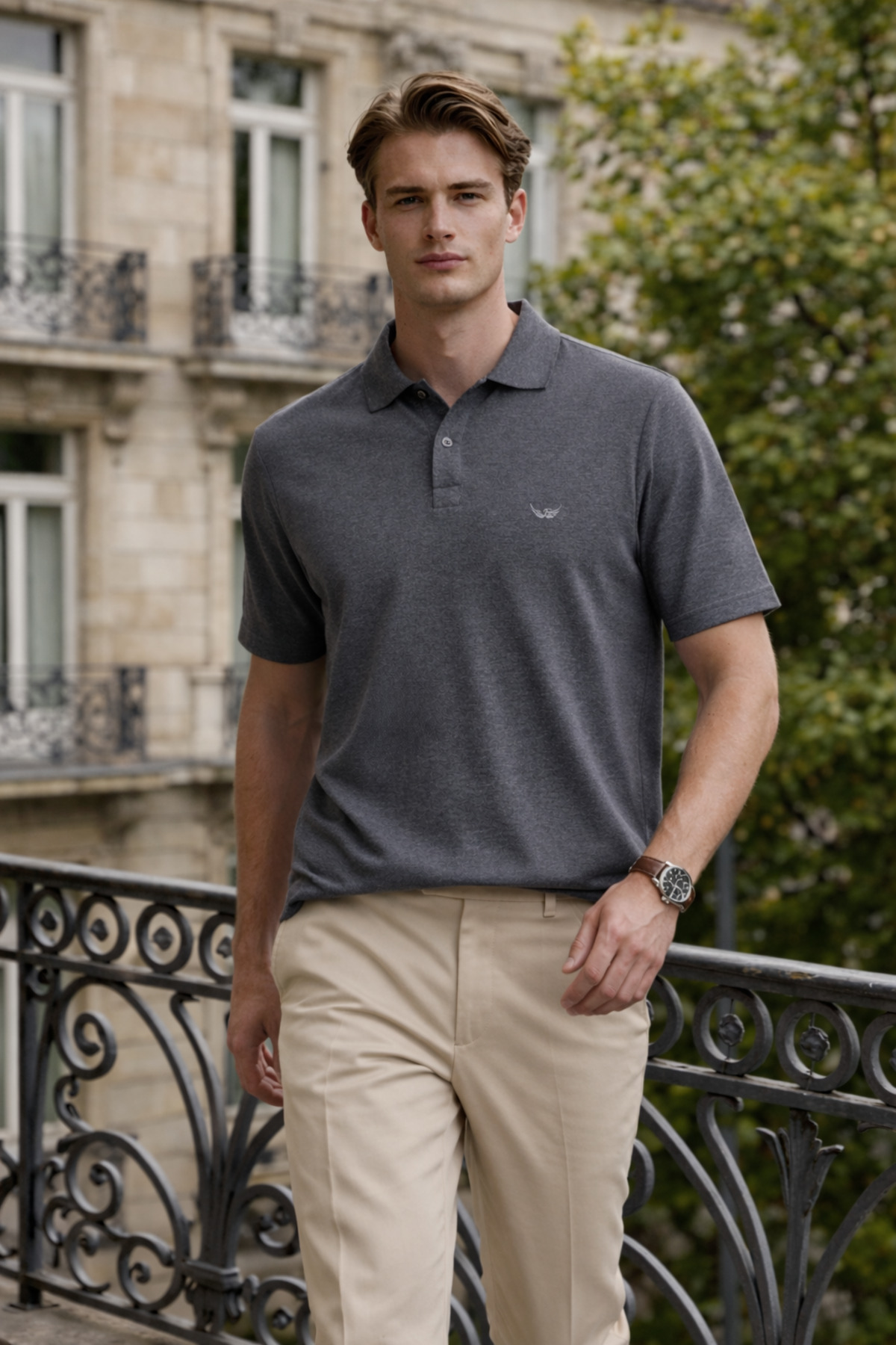Erkek Elite Comfort Füme Polo Yaka Tişört 3