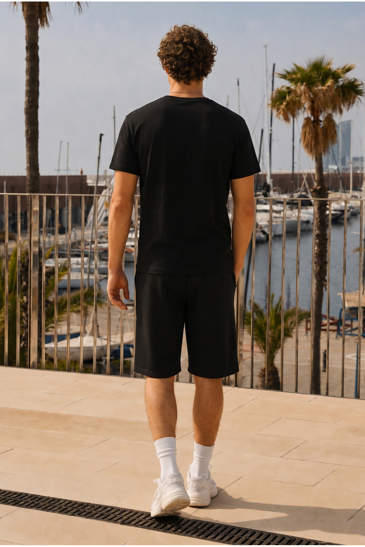Erkek Trend Bisiklet Yaka Rahat Basic A.Siyah Tişört 6