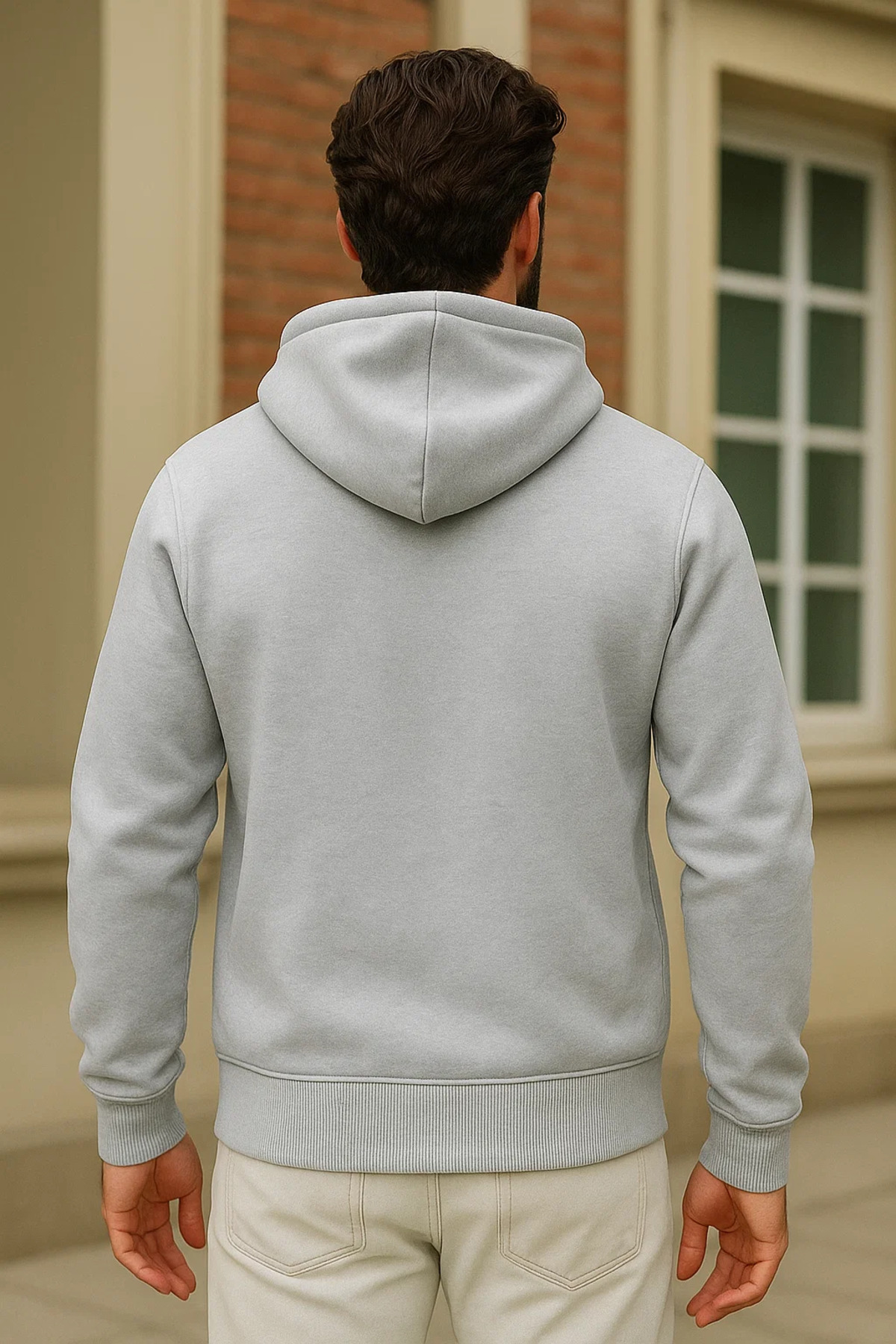 Erkek Kışlık Açık Oversize Uzun Hırka Sweatshirt 5