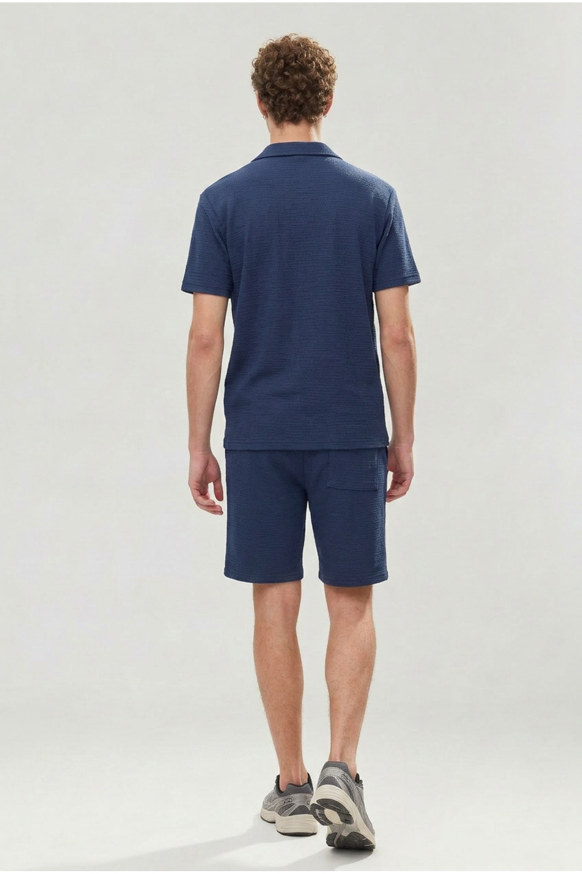 Erkek Premium Rahat Gömlek Jogger Keten Şort Kahve İkili Takım 5