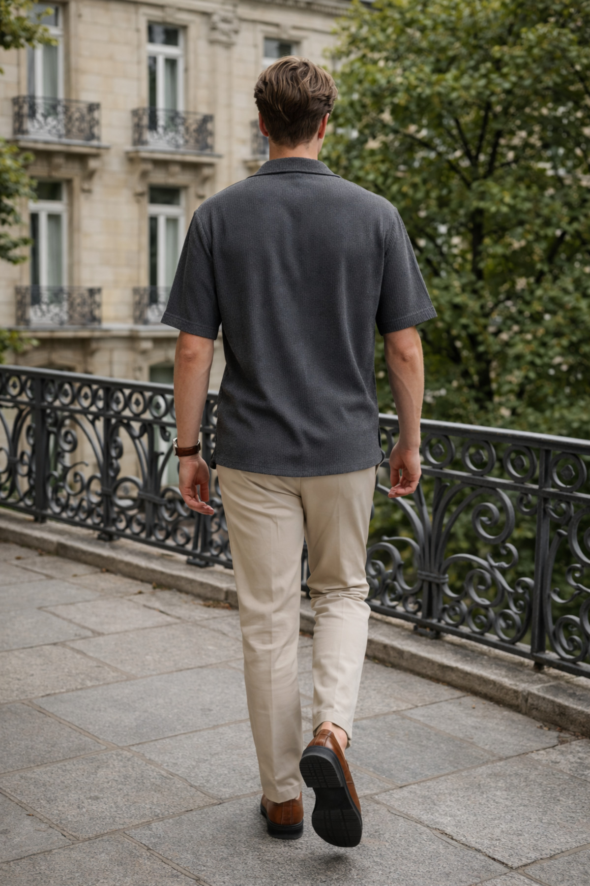 Erkek Trend Relax Fit Siyah Keten Gömlek 6