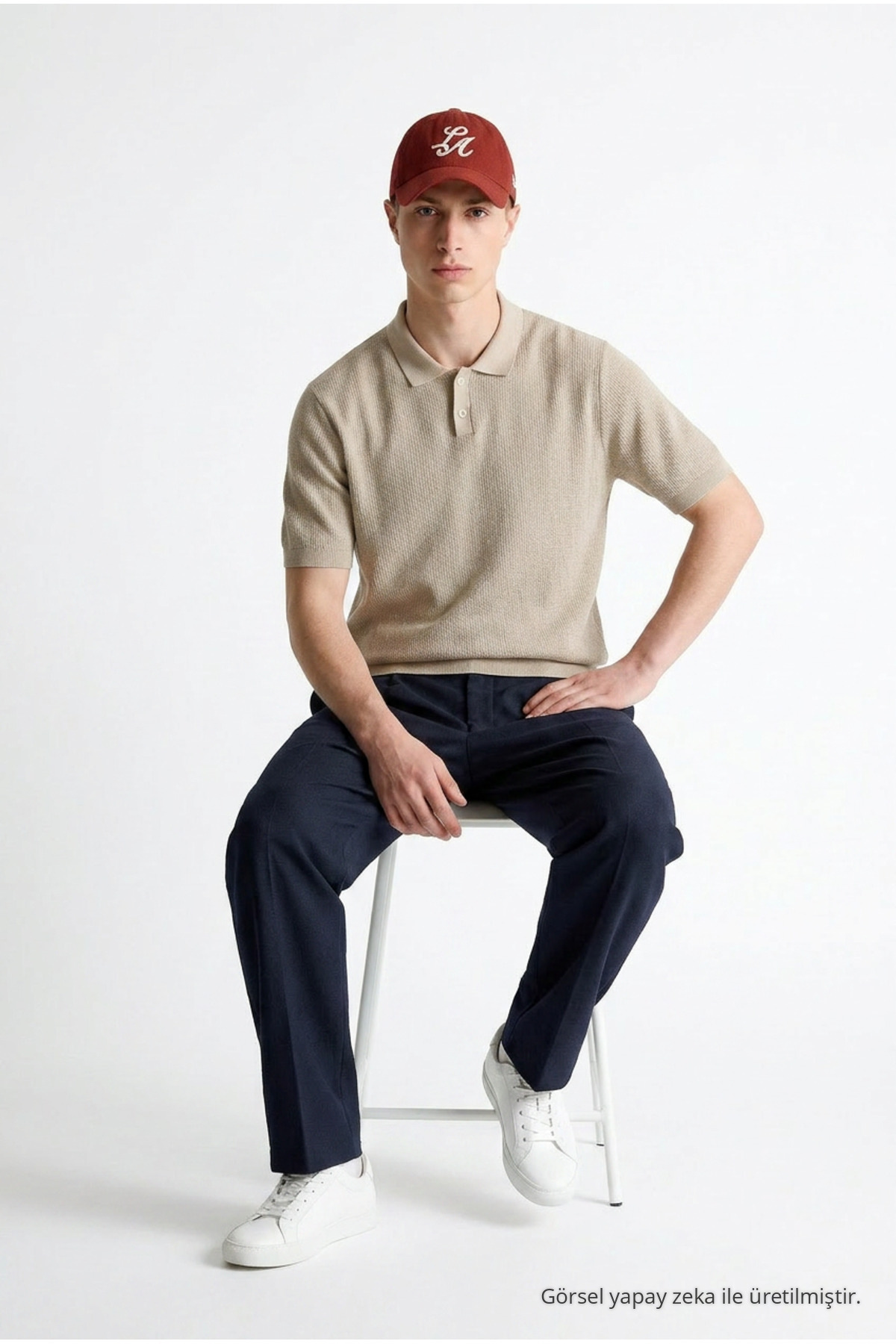 Erkek Premium Comfort Dokulu Bej Polo Yaka T Shirt 3