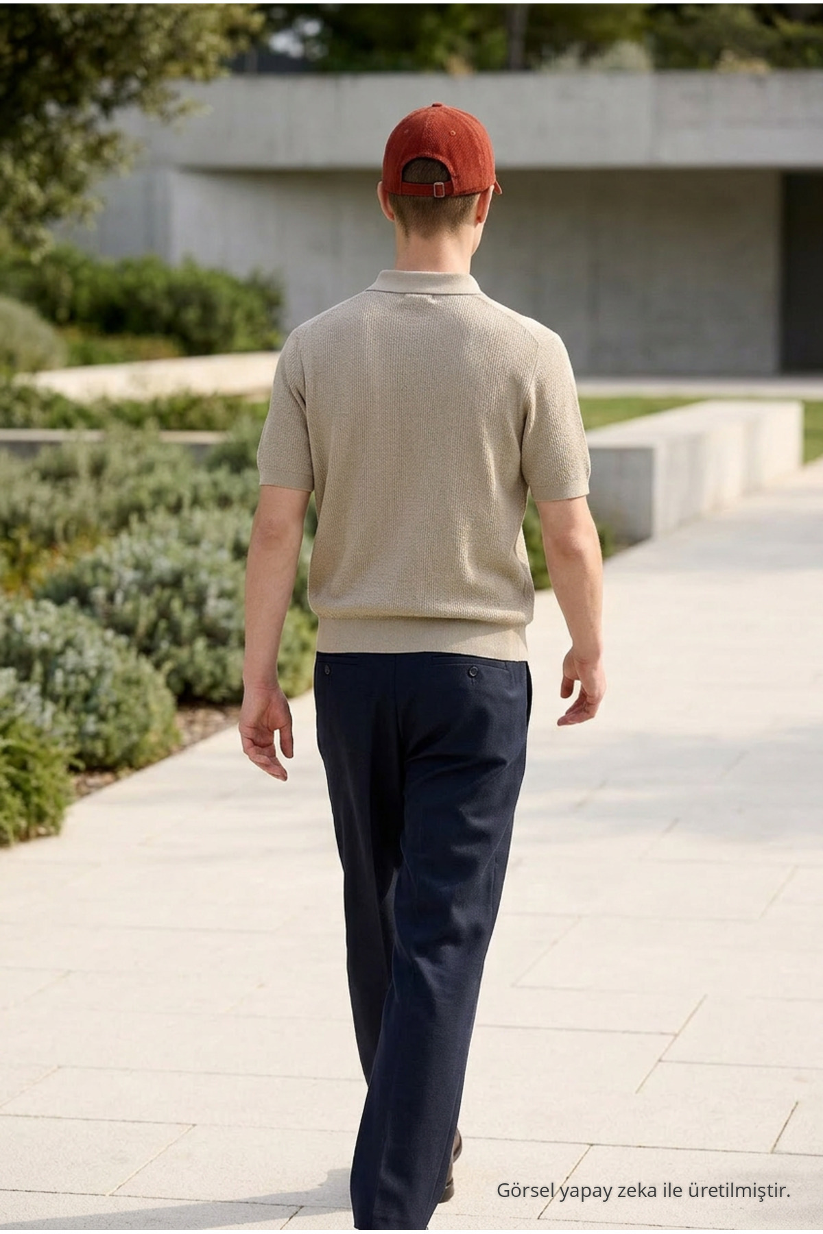Erkek Premium Comfort Dokulu Bej Polo Yaka T Shirt 5