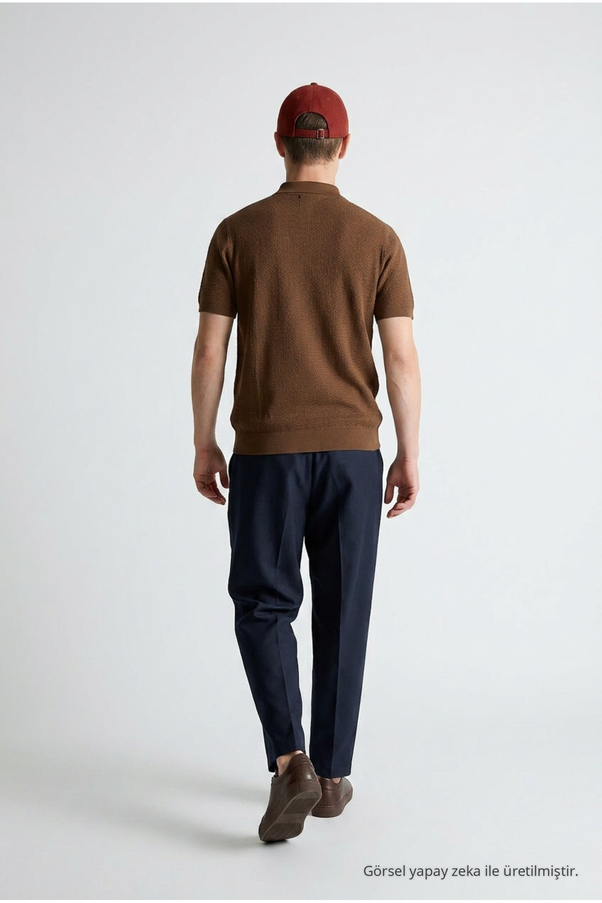 Erkek Premium Comfort Dokulu Kahve Polo Yaka T Shirt 5