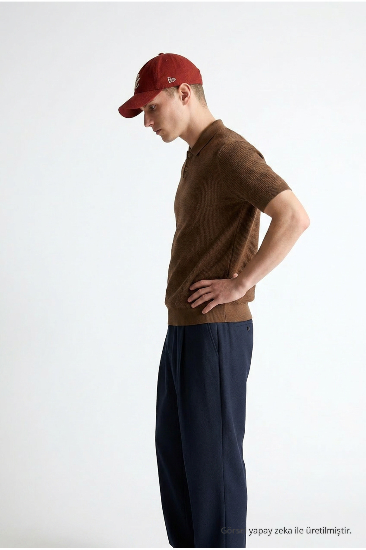 Erkek Premium Comfort Dokulu Kahve Polo Yaka T Shirt 4