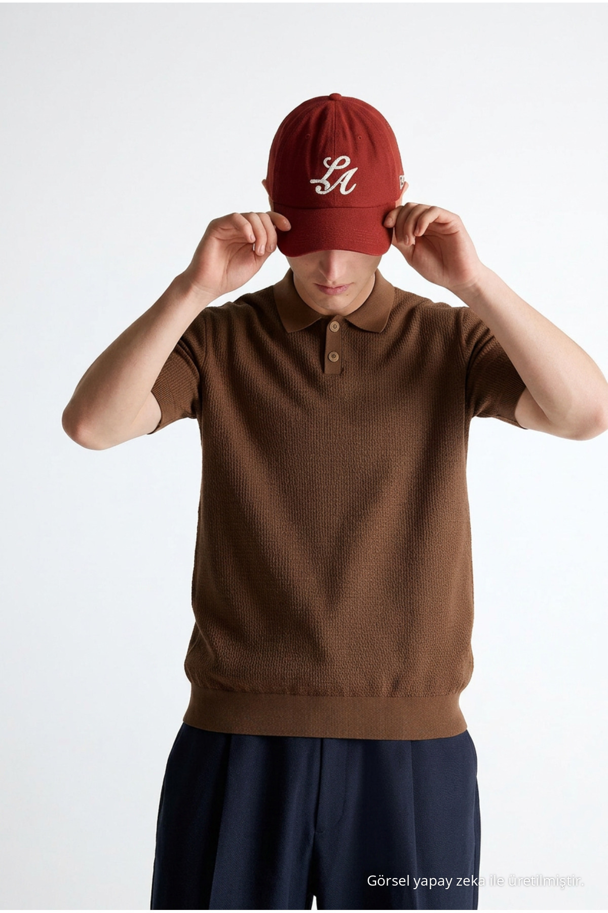 Erkek Premium Comfort Dokulu Kahve Polo Yaka T Shirt 6