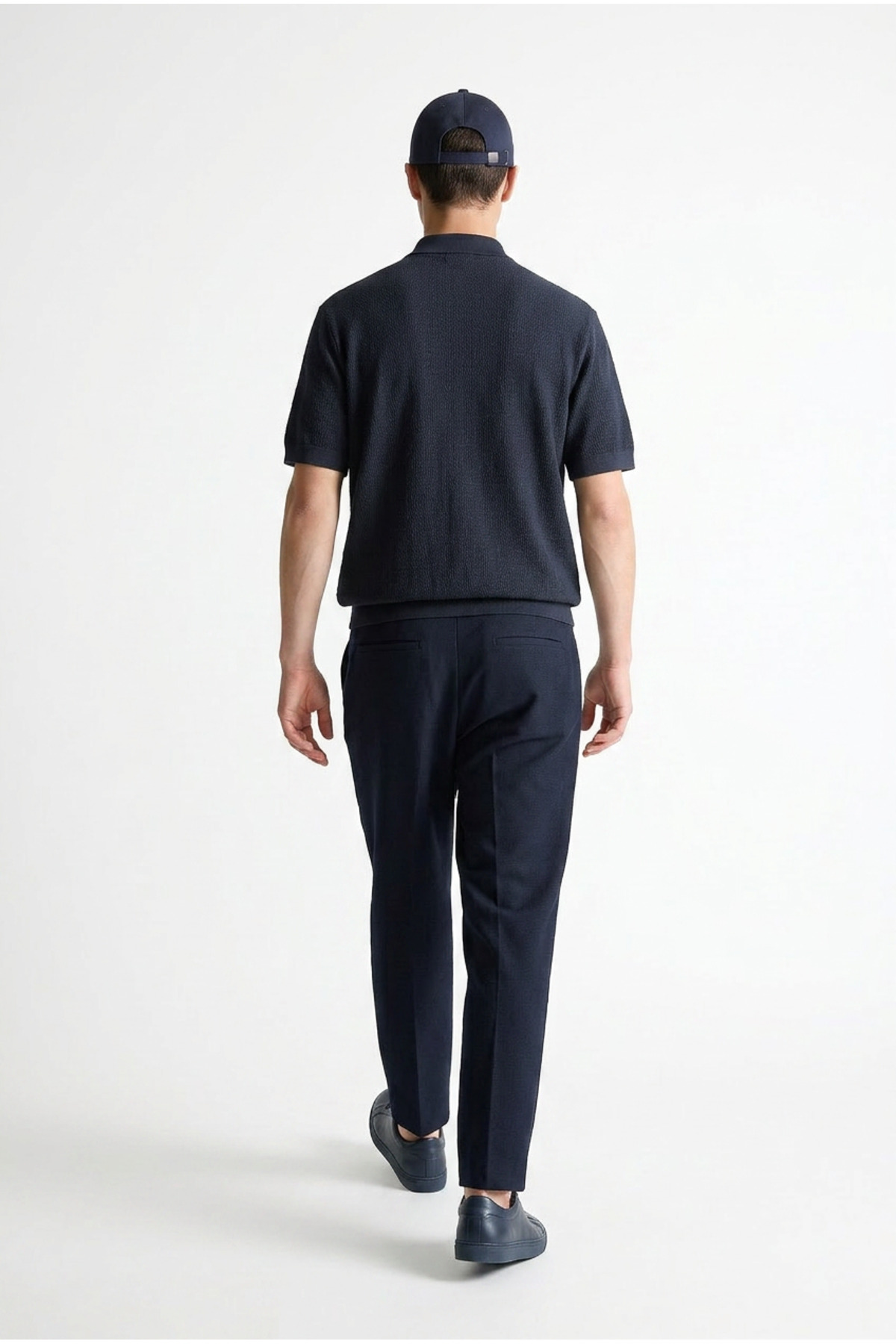 Erkek Premium Comfort Dokulu Lacivert Polo Yaka T Shirt 7