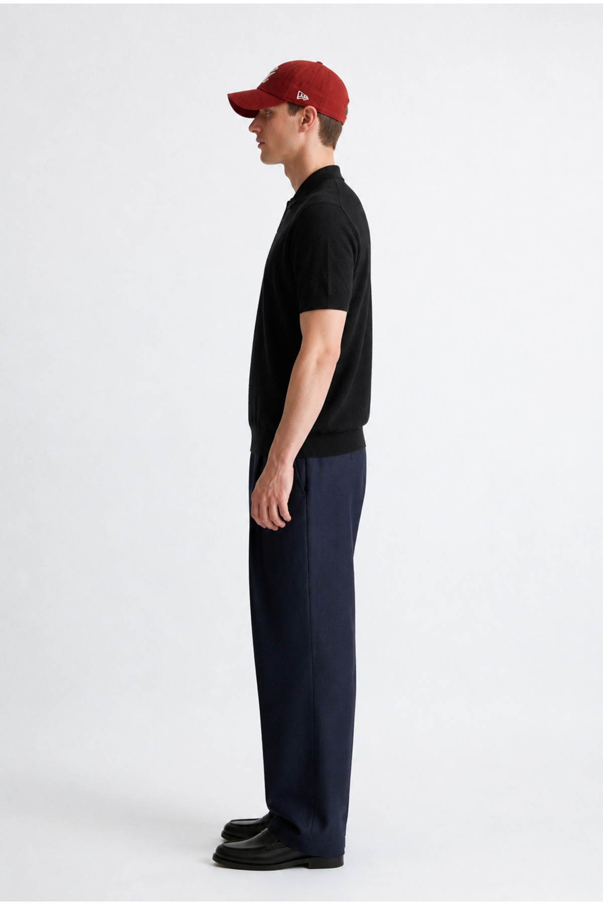 Erkek Premium Comfort Dokulu Siyah Polo Yaka T Shirt 5