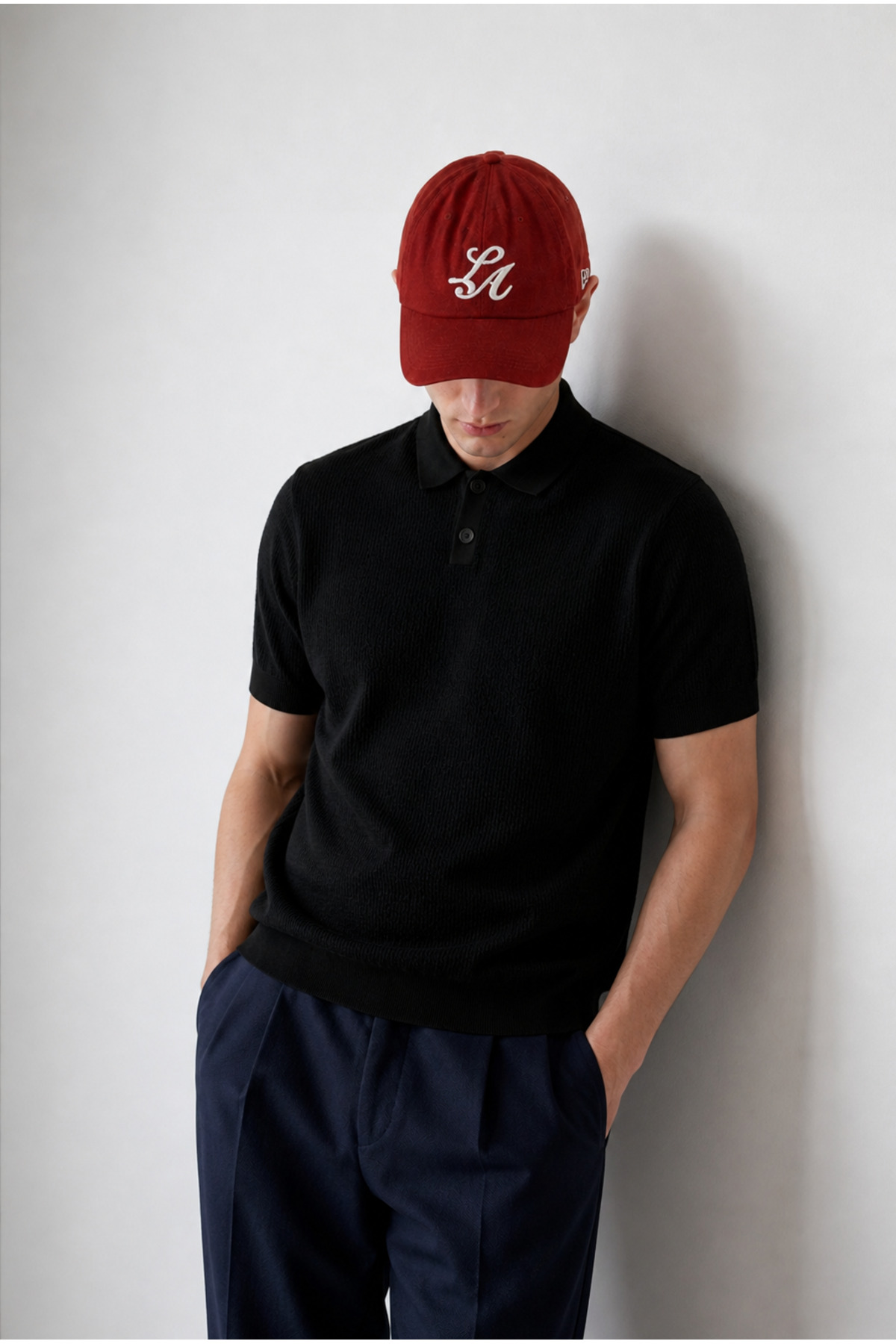 Erkek Premium Comfort Dokulu Siyah Polo Yaka T Shirt 3