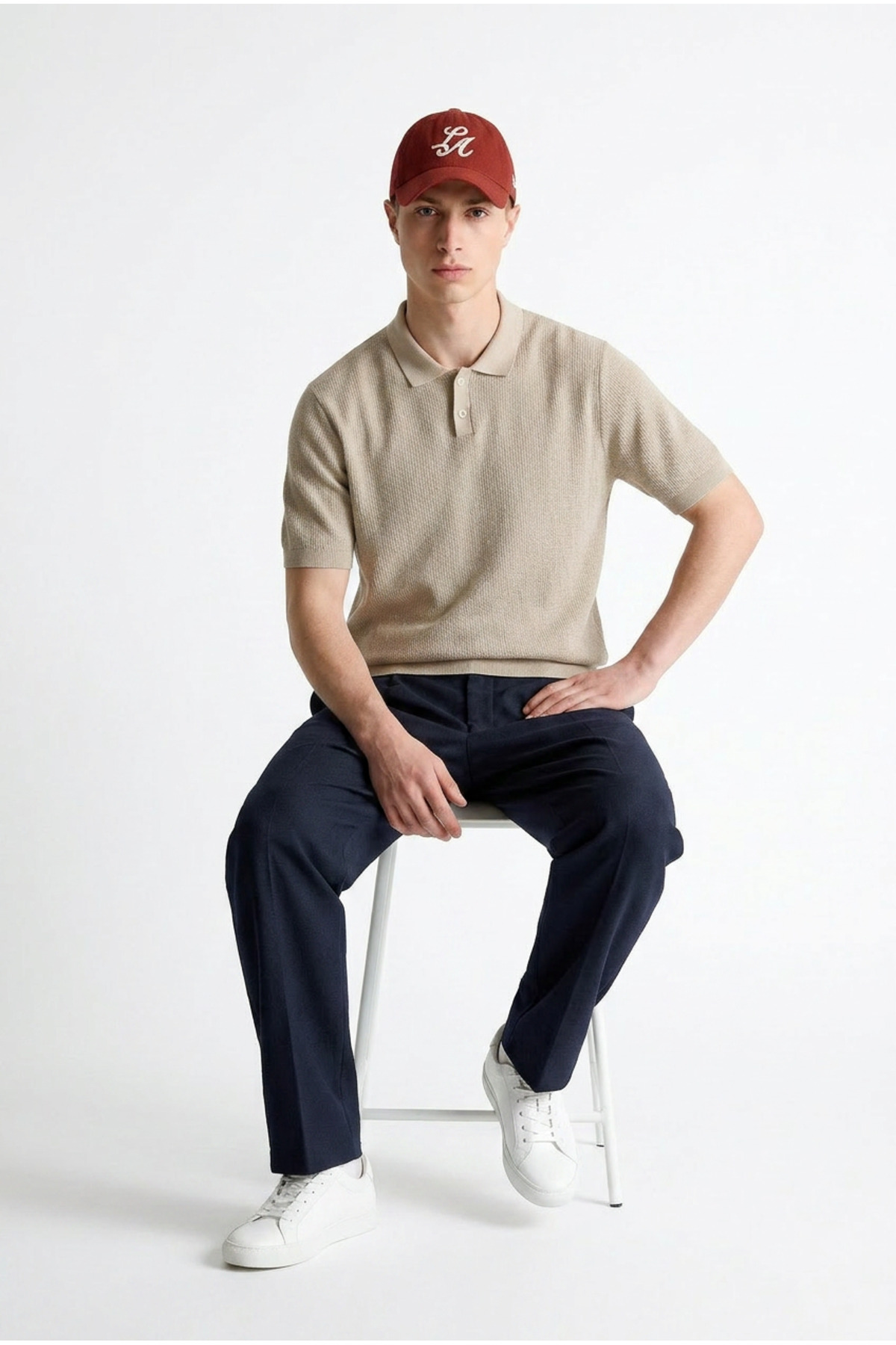 Erkek Premium Comfort Dokulu Bej Polo Yaka T Shirt 4