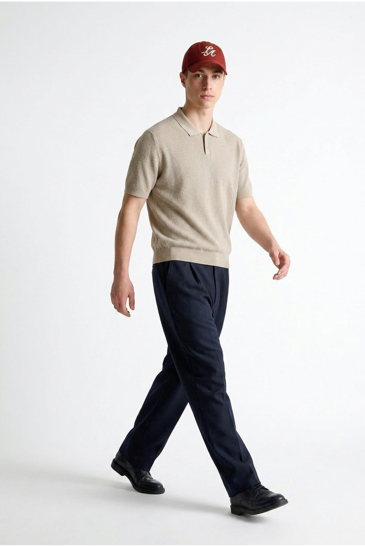Erkek Premium Comfort Dokulu Bej Polo Yaka T Shirt 3
